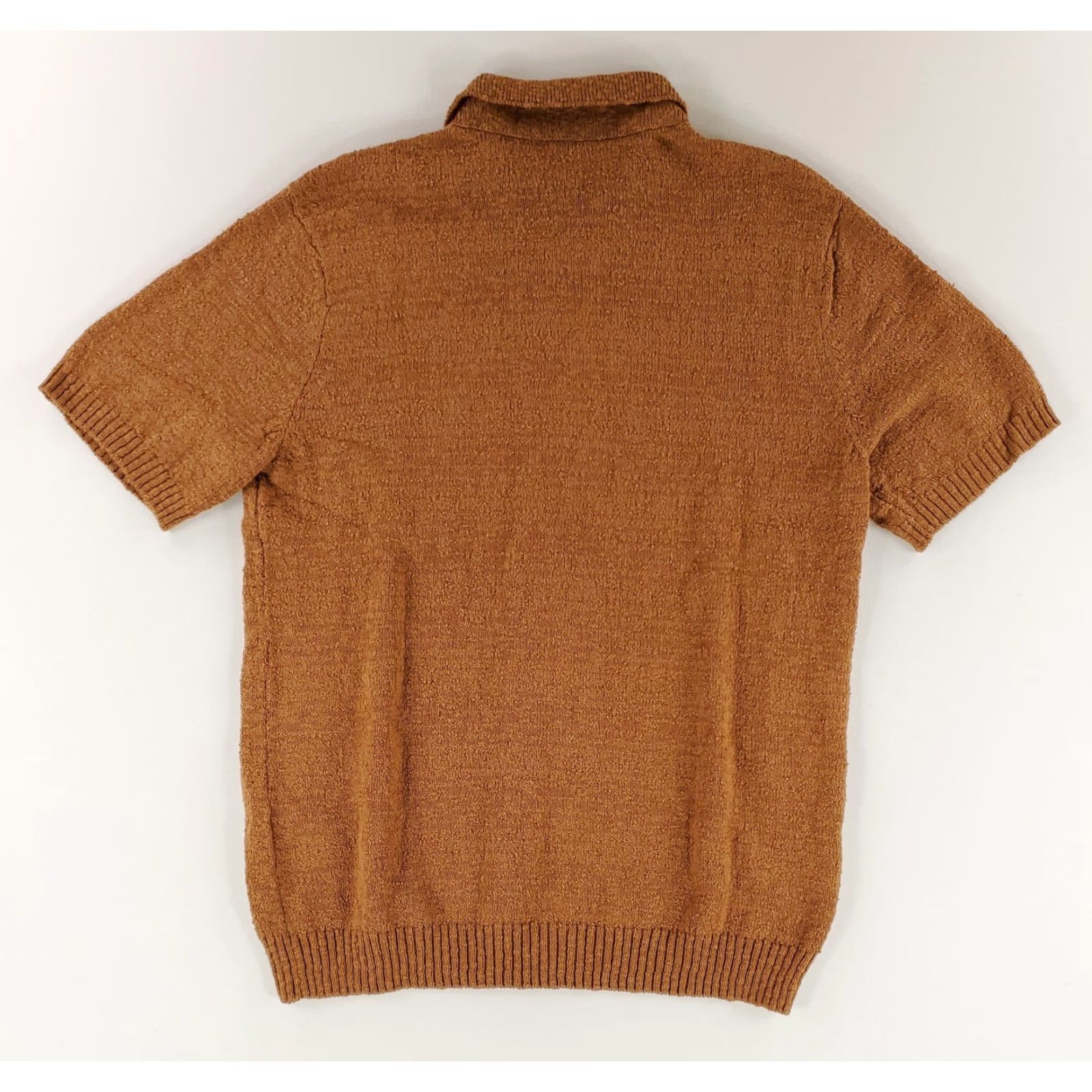 Vintage Criquet Shirt Mens L Short Sleeve Button Up Knit Textured Brown Size US L / EU 52-54 / 3 - 6 Thumbnail