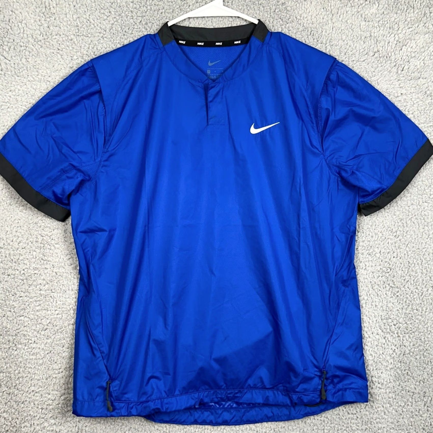 Nike Nike Jacket Pullover Women Medium Blue Short Sleeve Pocket 2 Button Outdoor Logo Jacket Size M / US 6-8 / IT 42-44 - 2 Thumbnail