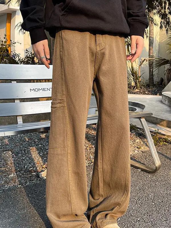 Japanese Brand × Jean Retro loose brown wide leg high street jeans Size US 32 / EU 48 - 3 Thumbnail