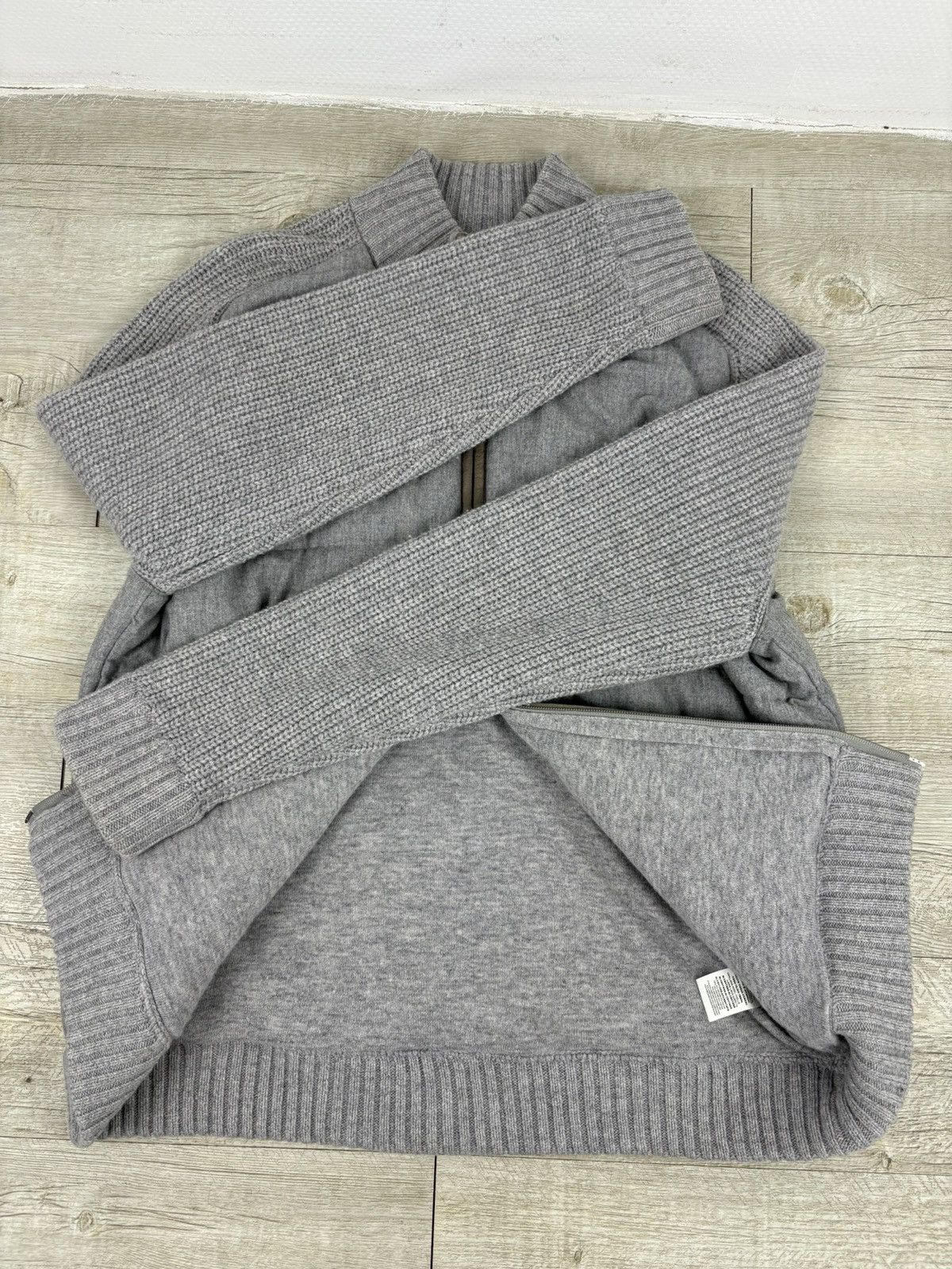 Gran Sasso Rare Sartorial Gran Sasso Knit Wool-Cashmere Down Jacket Full-Zip Cardigan Bomber Size US XL / EU 56 / 4 - 7 Thumbnail