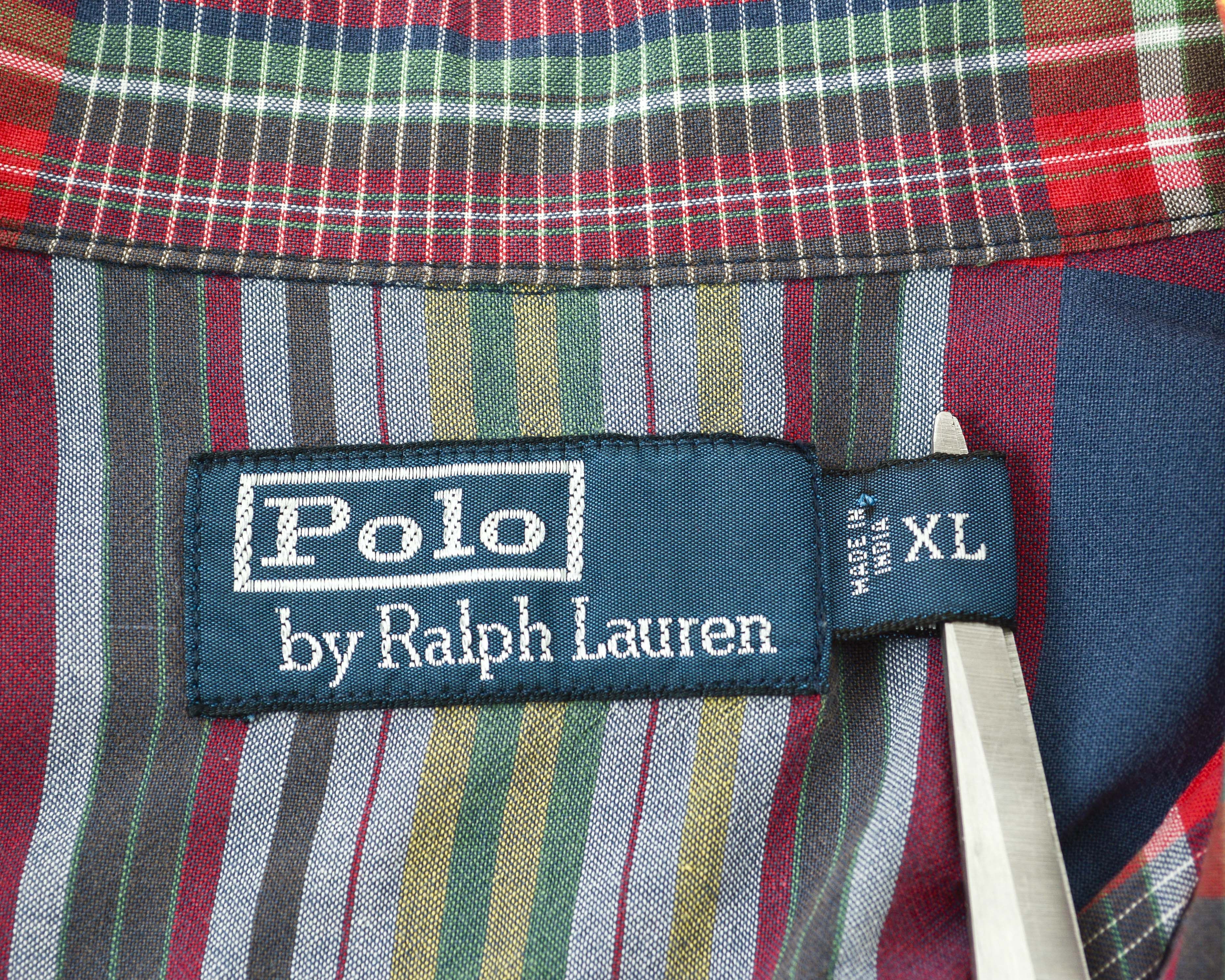 Polo Ralph Lauren Vintage Shirt XL Plaid Short Sleeve Check Cotton Tartan Size US XL / EU 56 / 4 - 5 Thumbnail