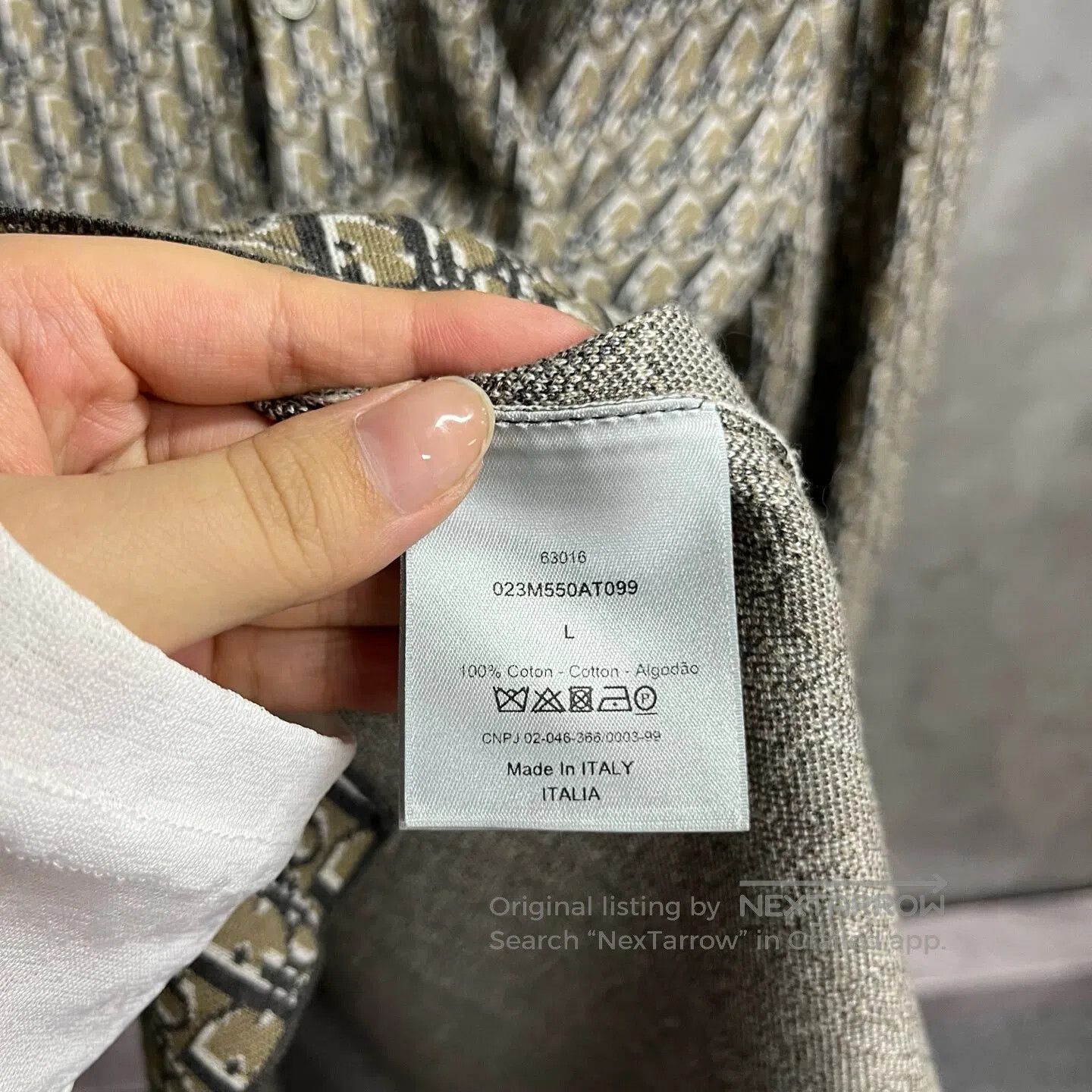 Dior Dior Classic long-sleeved shirt with a full-print cotton l Size US L / EU 52-54 / 3 - 3 Thumbnail