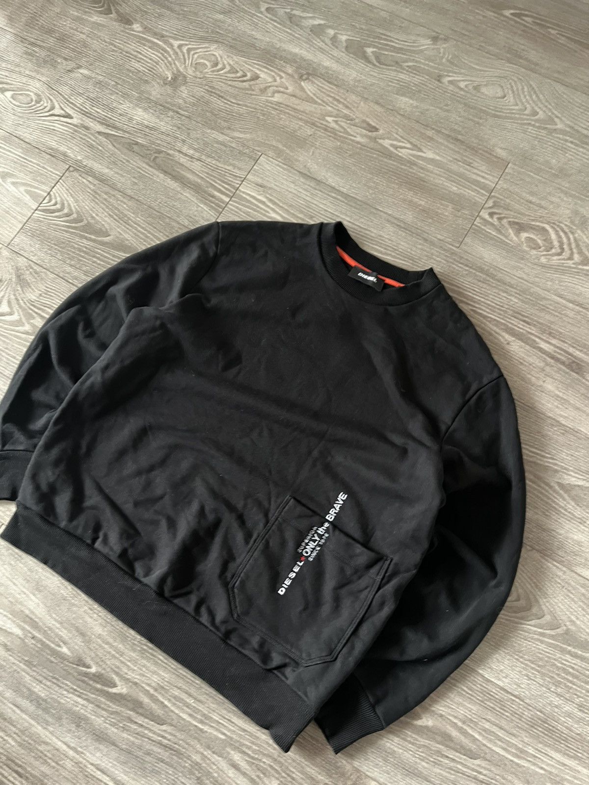 Designer × Diesel ‼️Archival Diesel Knit Logo Pocket “Only The Brave”Sweatshirt Size US XL / EU 56 / 4 - 5 Thumbnail