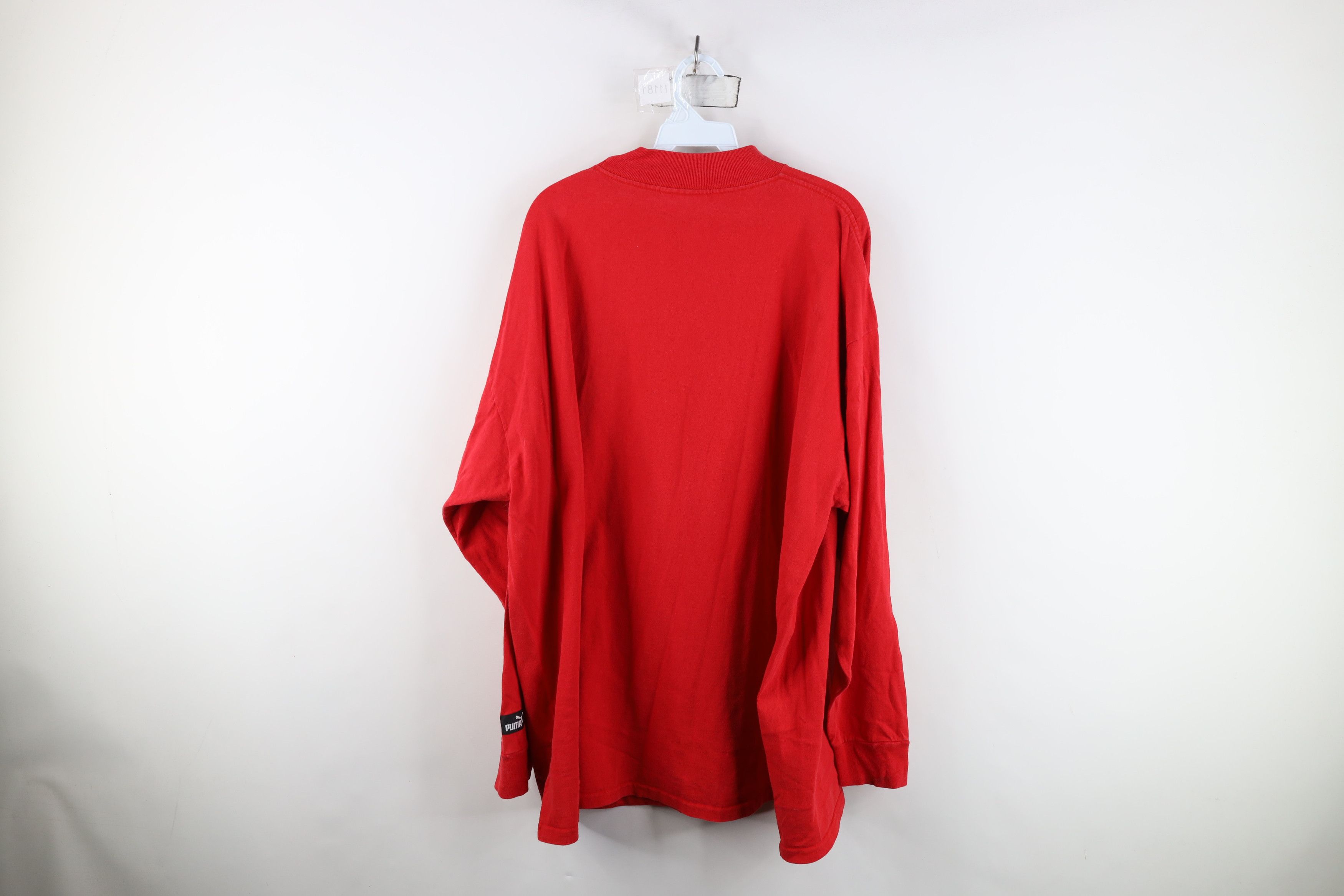 Puma Vintage 90s Puma Red Wings Hockey Mock Neck T-Shirt Red Size US XXL / EU 58 / 5 - 11 Thumbnail
