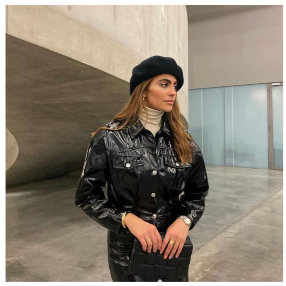 Zara ZARA BLOGGER FAVORITE FAUX LEATHER DRESS BLACK Size S / US 4 / IT 40 - 2 Thumbnail