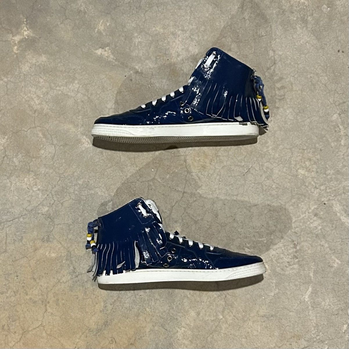 Designer × Gucci Gucci SS2009 Patent Leather Fringe Native Sneakers US 9.5 Size US 9.5 / EU 42-43 - 4 Thumbnail