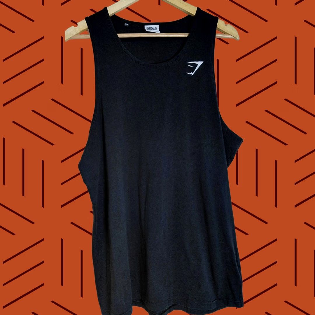 Gymshark GYMSHARK Tank Top Black Knit Sleeveless Crew Neck Men L Solid Shirt Shirt? Size US L / EU 52-54 / 3 - 1 Thumbnail