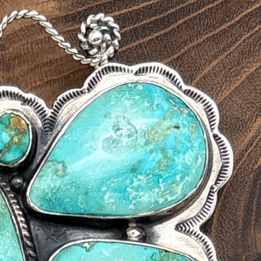Other Vintage FEDERICO JIMENEZ Sterling & Turquoise Butterfly Pin Size ONE SIZE - 3 Thumbnail