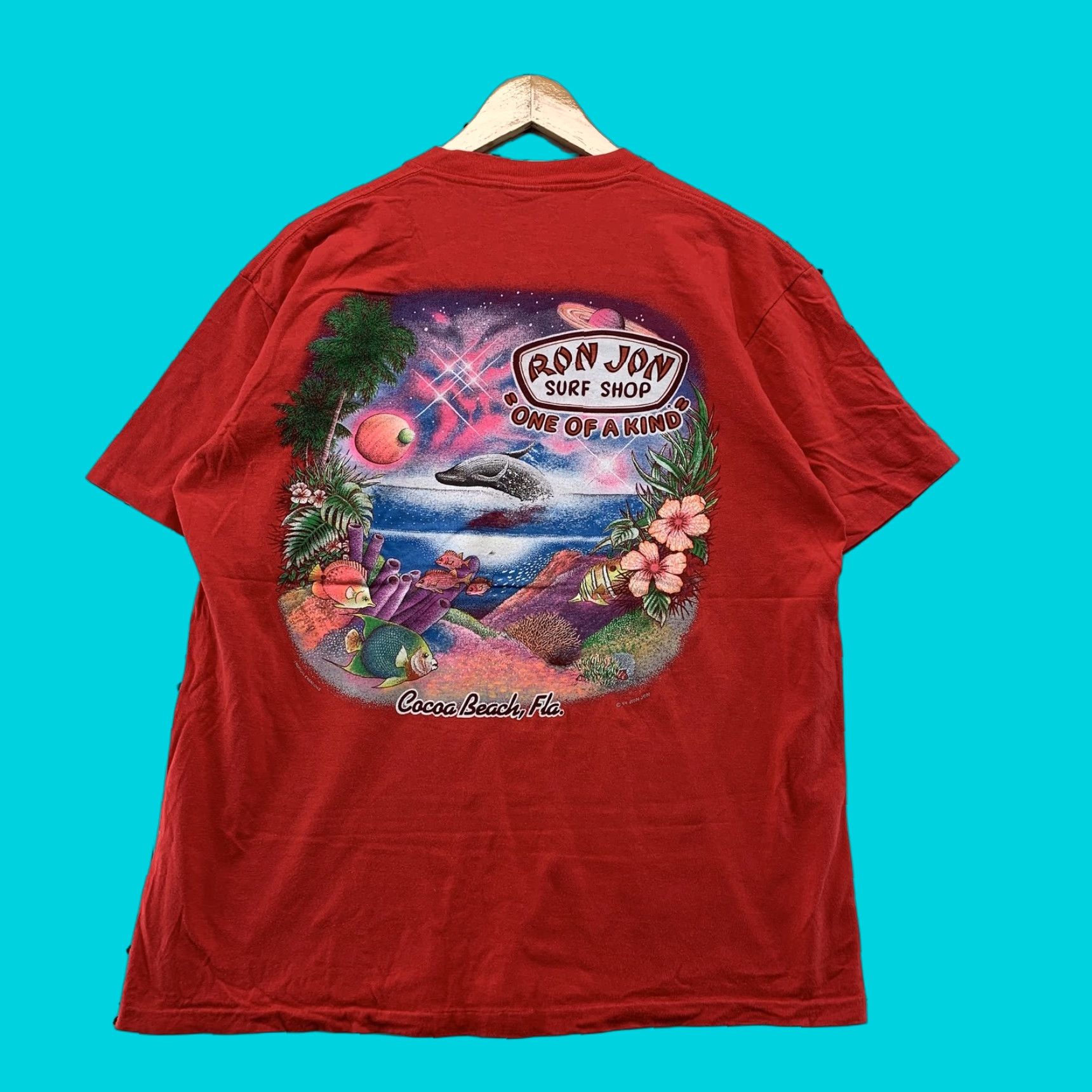 Ron Jon Surf Shop VINTAGE Ron Jon Surf Shop Pocket T-Shirt Mens XL Red 80s Beach Single Stitch Size US XL / EU 56 / 4 - 1 Thumbnail