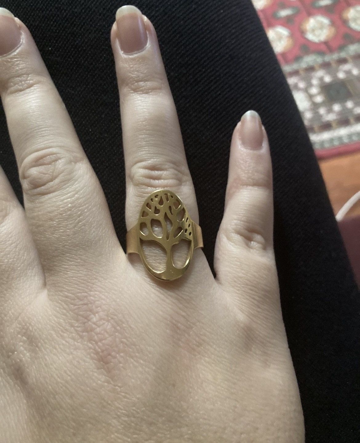 Other 18 karat gold plated stainless steel tree ring Size ONE SIZE - 1 Thumbnail