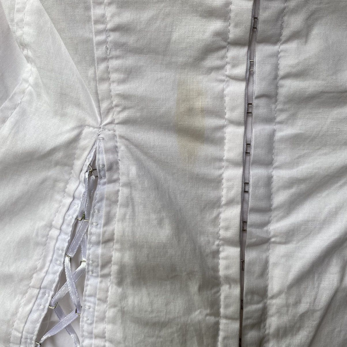 Japanese Brand NOA Y2K White Corset Top with Lace Trim and Ribbon Ties Size M / US 6-8 / IT 42-44 - 8 Thumbnail