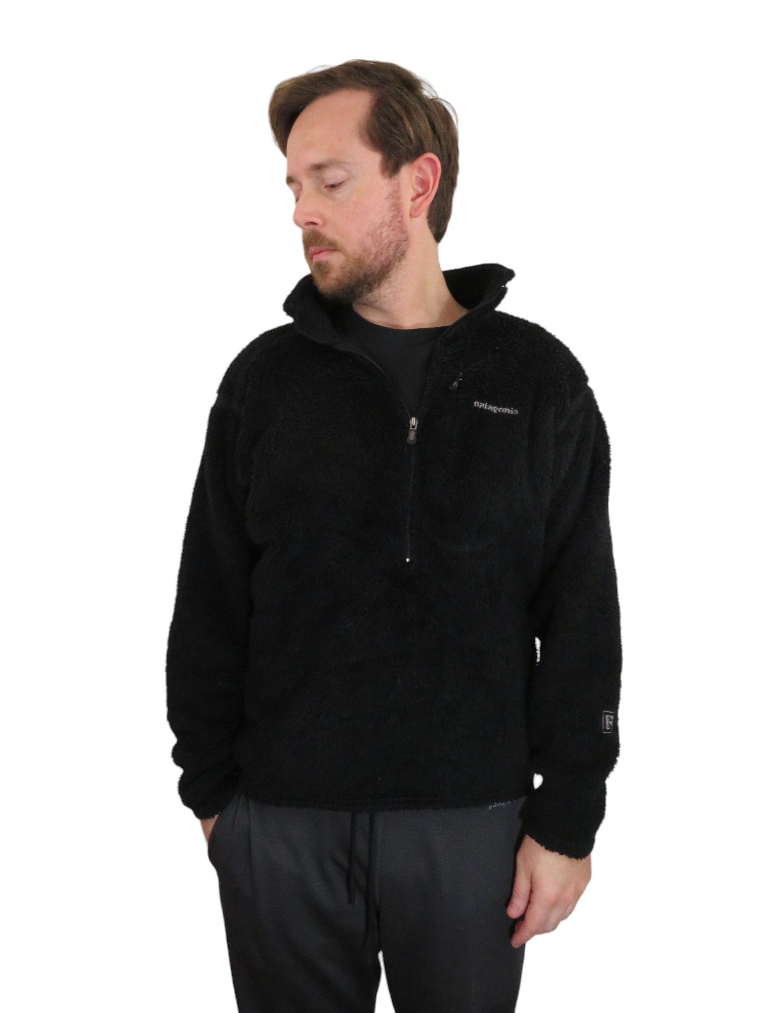 image of 04' Patagonia Black Regulator Fleece Pullover Jacket, Men's (Size Large)