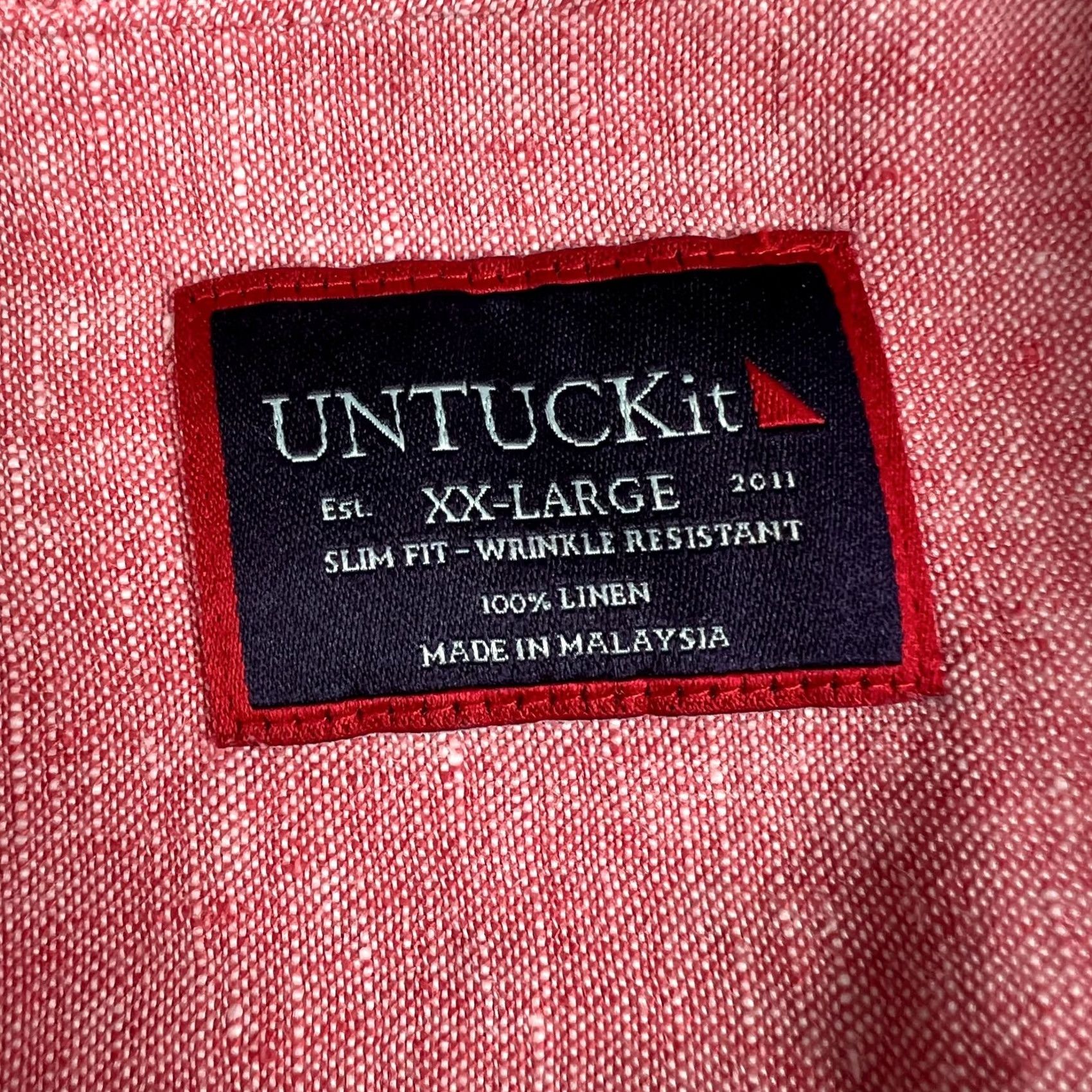UNTUCKit UNTUCKit Eberle 100% Linen Long Sleeve Button Shirt 2XL Slim Men Red Lightweight -Vintage Size US XXL / EU 58 / 5 - 3 Thumbnail