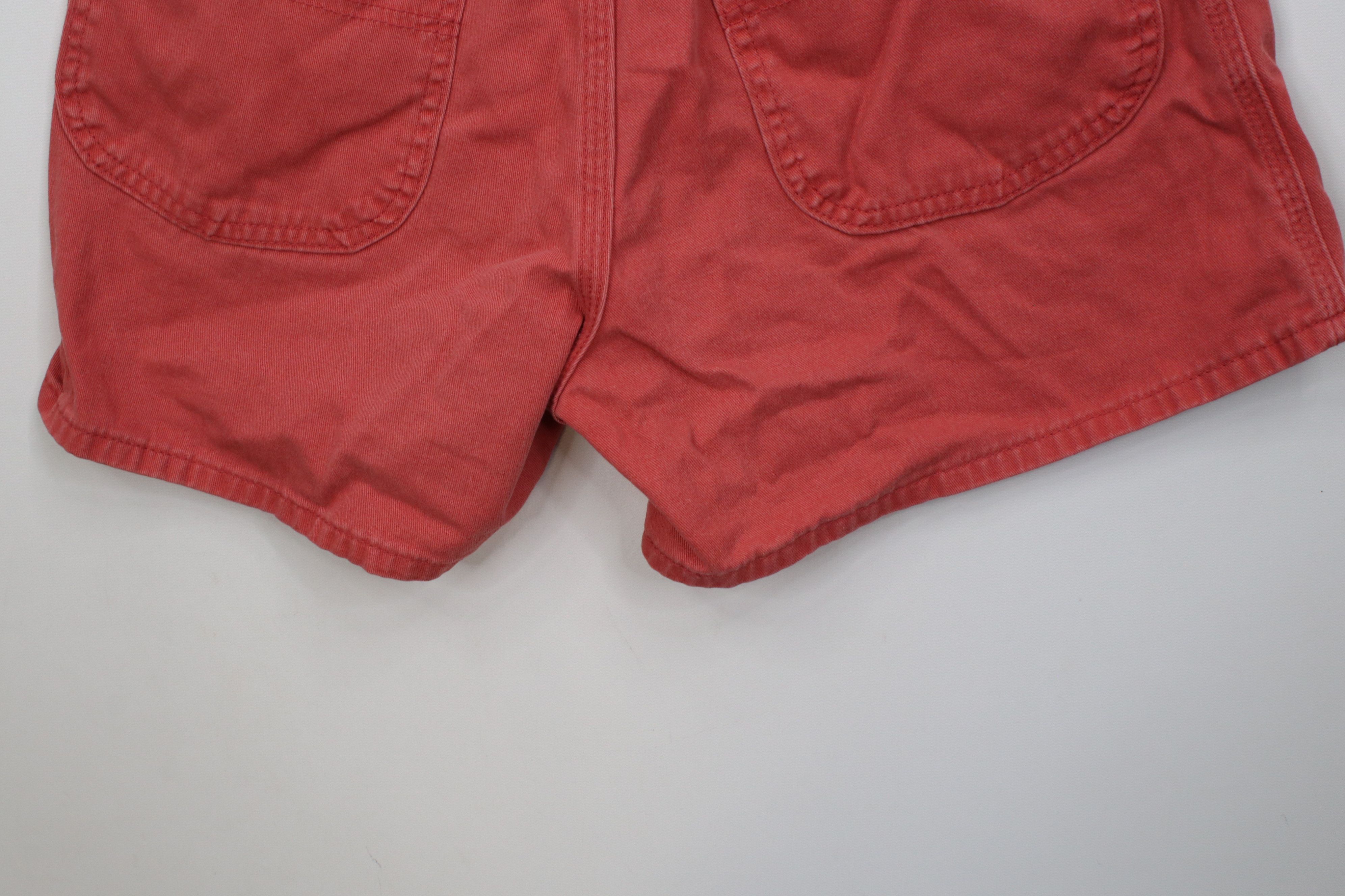 Lee Vintage 90s Lee Above Knee Buckle Back Shorts Red Cotton USA Size 28" / US 6 / IT 42 - 13 Thumbnail