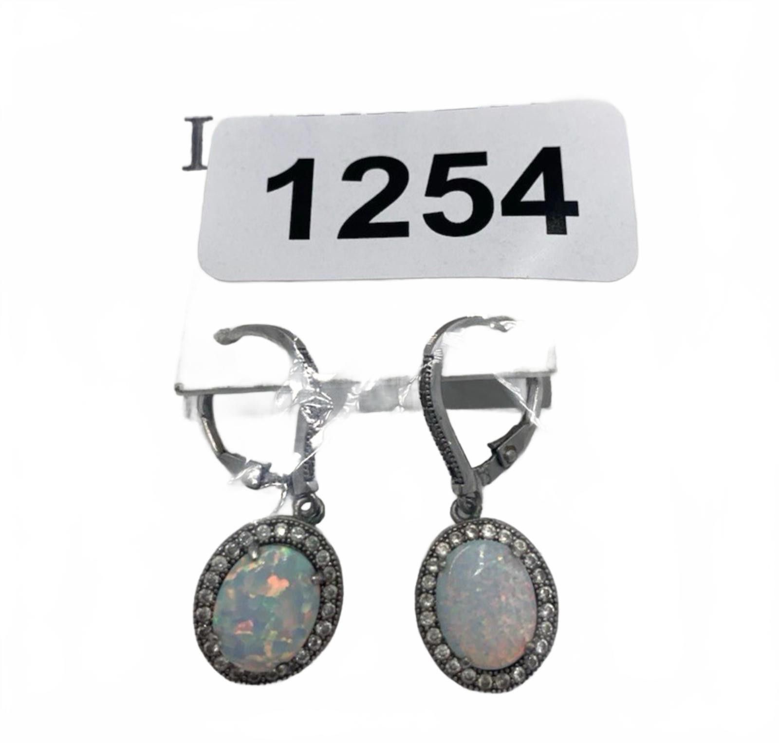 Lauren Ralph Lauren EJI Sterling Silver Opal & Diamond Dangle Earrings Size ONE SIZE - 9 Thumbnail