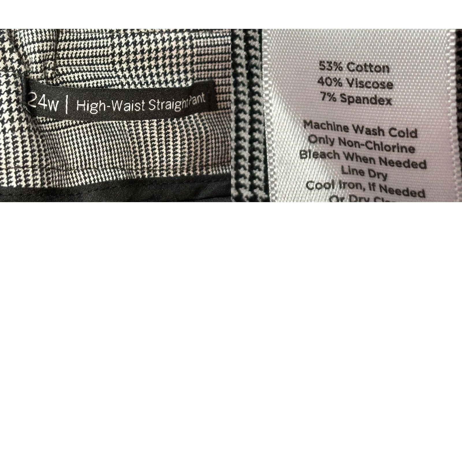 Talbots Talbots High Waist Straight Pants Women 24W Black White Elastic Waist Dress Pants Size 42" / US 20 - 8 Thumbnail