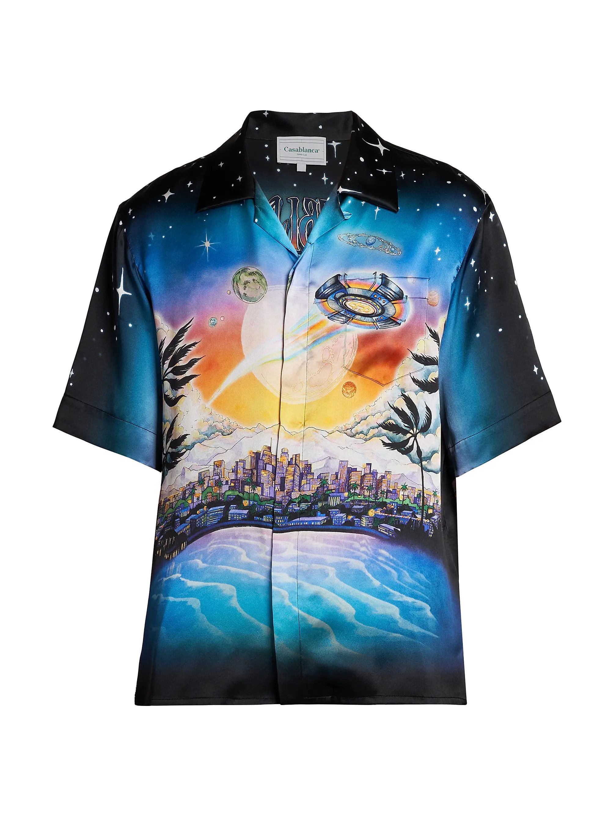 Casablanca os11x0725 Short-Sleeve Cuban Collar Silk Shirt in Multicolor Size US M / EU 48-50 / 2 - 1 Thumbnail