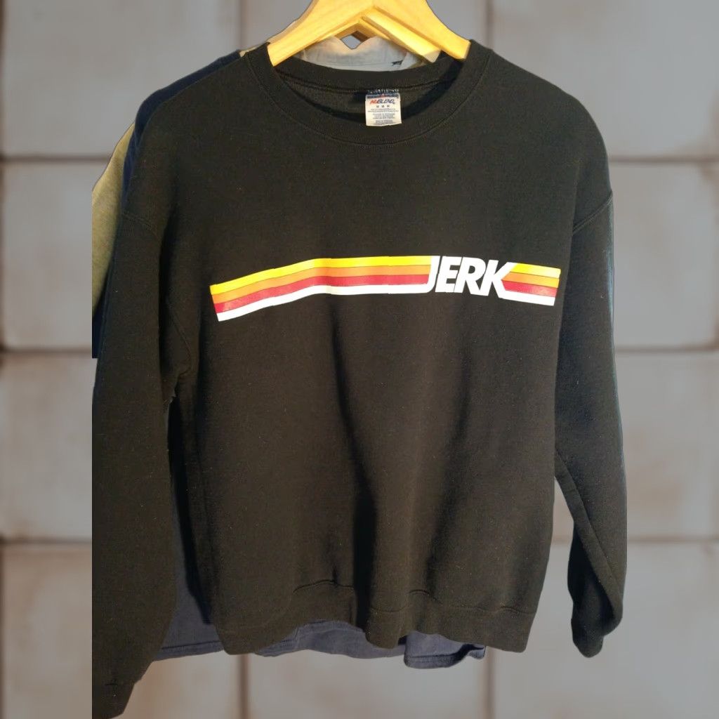 Jerzees VINTAGE Jerzees Sweatshirt JERZEES Brand Size M Black 80s Look Pullover Mens Slim 50/50 nublend Retro Jerzees Sweatshirt Size US M / EU 48-50 / 2 - 1 Thumbnail