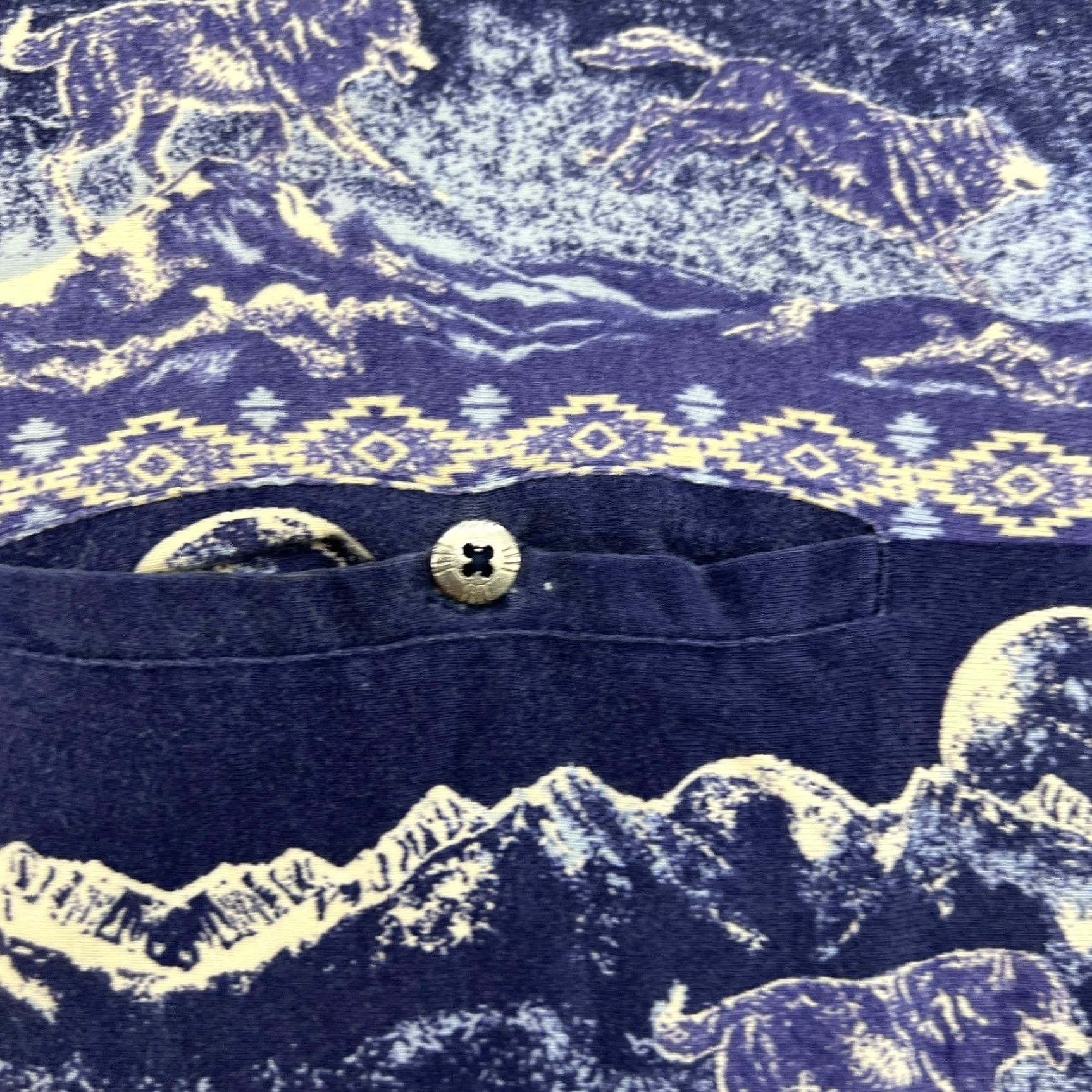 Wrangler VINTAGE Wrangler Western Polo T Shirt Mens XL Night Wolf Moon AOP All Over Print Size US XL / EU 56 / 4 - 5 Thumbnail