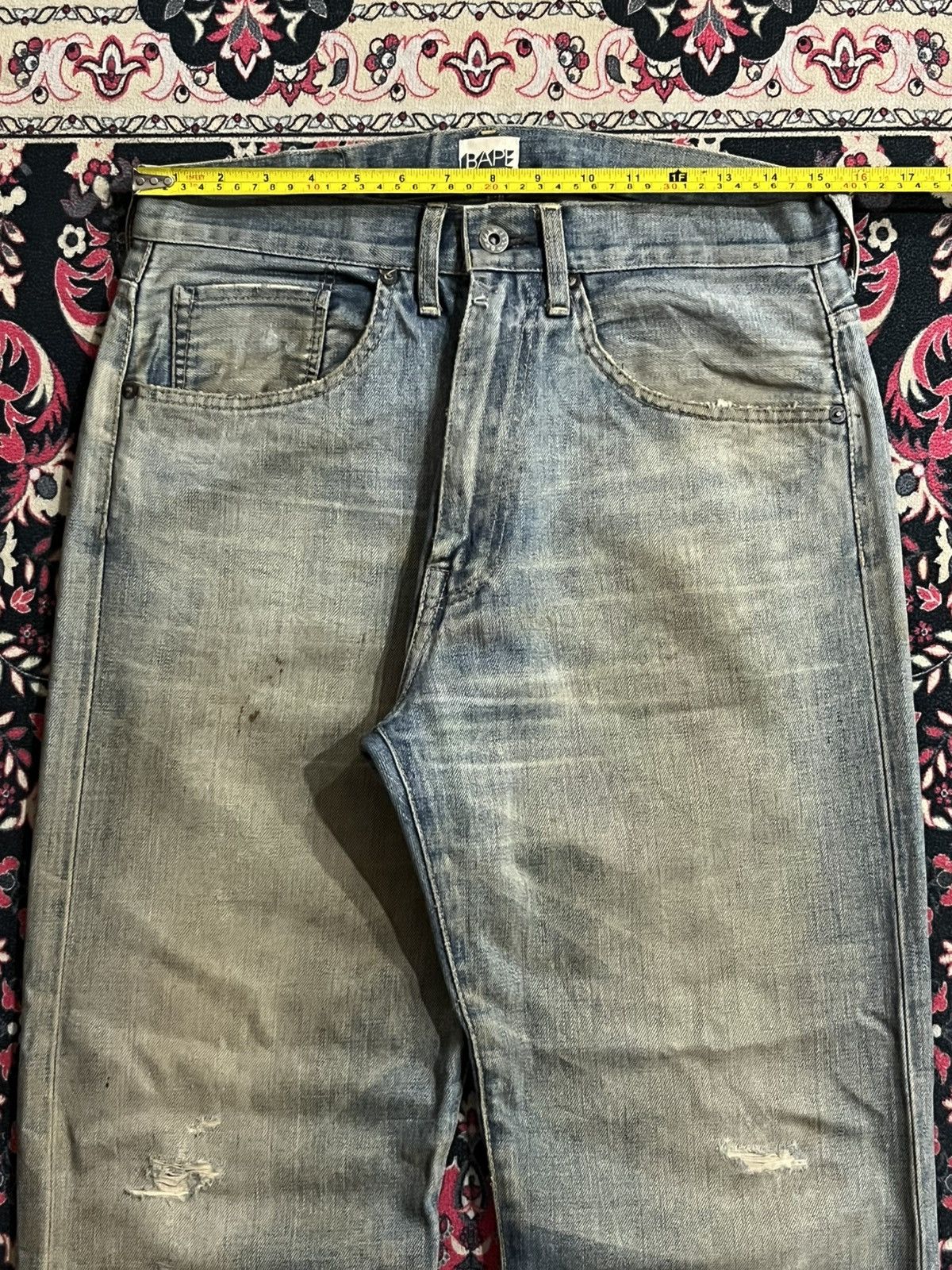 Bape Vintage A Bathing Ape BAPE Daicock Ape Head Ripped Jeans Size US 30 / EU 46 - 14 Thumbnail