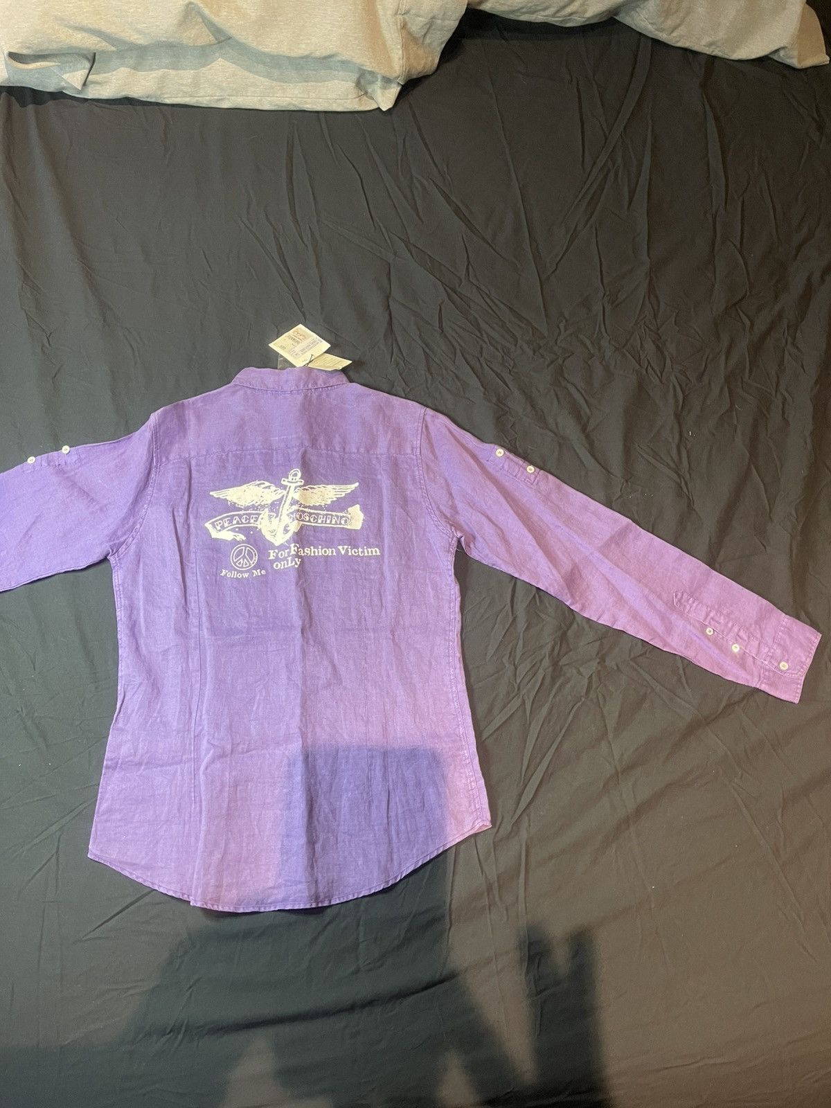 Moschino MOSCHINO TEEN PURPLE SHIRT PEACE MOSCHINO TEEN LOVE Size US XXS / EU 40 - 6 Thumbnail