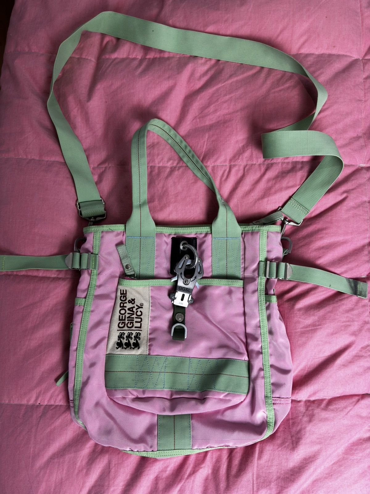 image of Avant Garde x Vintage George Gina Lucy Ggl Carbine Alyx Pink Nylon Utility Bag, Men's