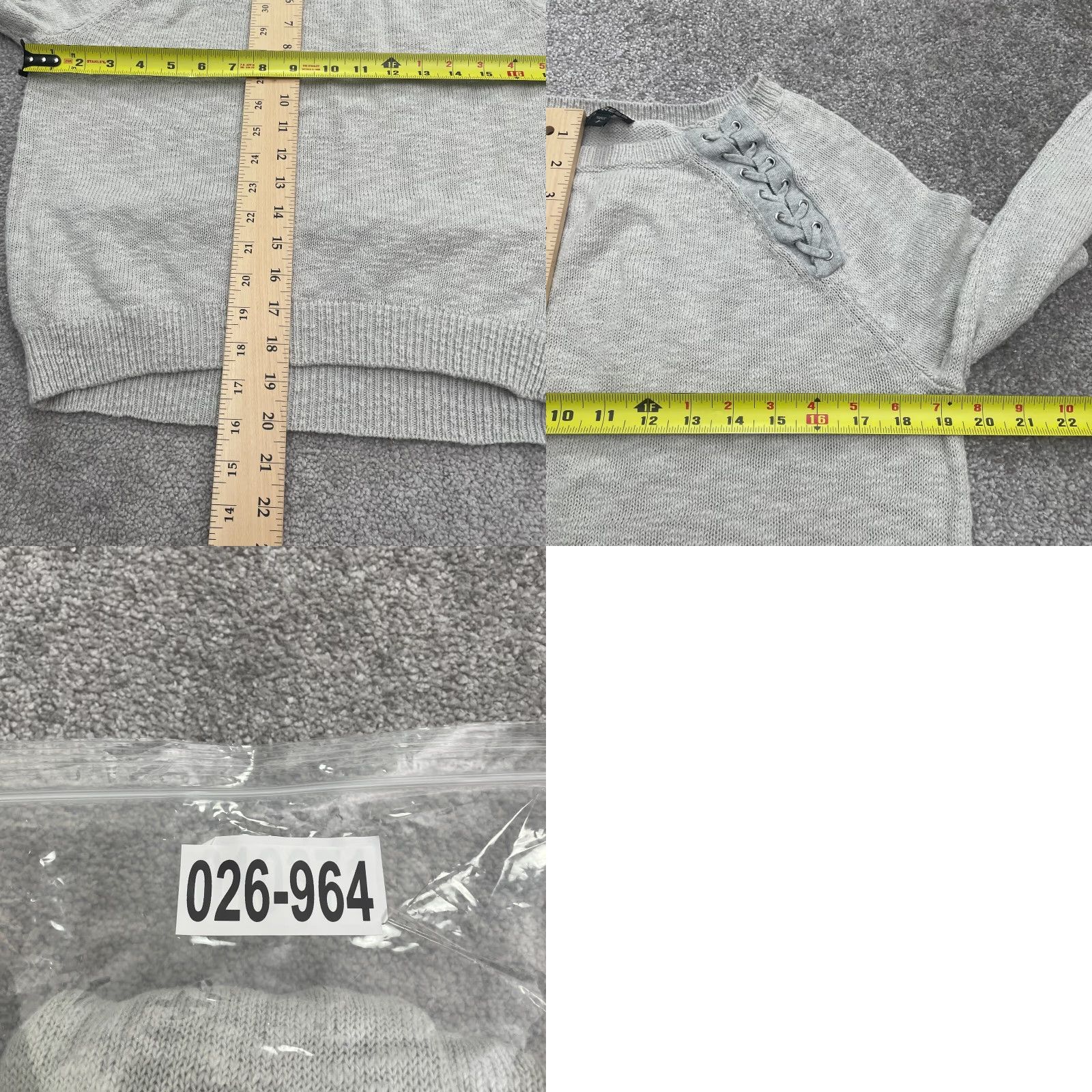 Express Express Pullover Sweater Shirt Womens S Gray Round Neck Raglan 100% Cotton Braid Knit Lightweight Breathable Size S / US 4 / IT 40 - 8 Thumbnail