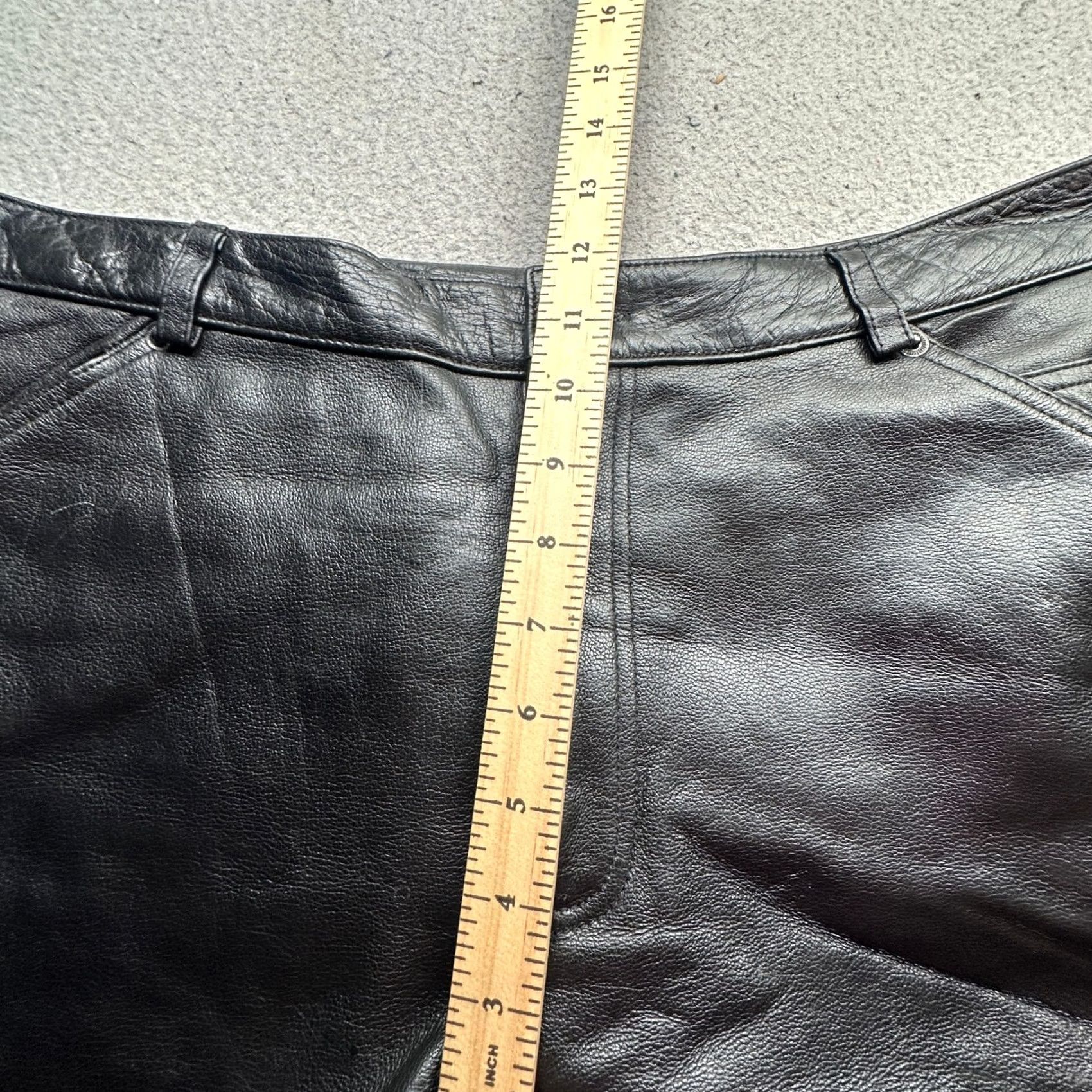 Vintage VINTAGE First Racing Leather Pants Mens 36x35 Biker Motorcycle Pant Black Regular 36 Inseam 35" Penny Button Zipper Pockets Workwear Casual Mens Size US 36 / EU 52 - 5 Thumbnail