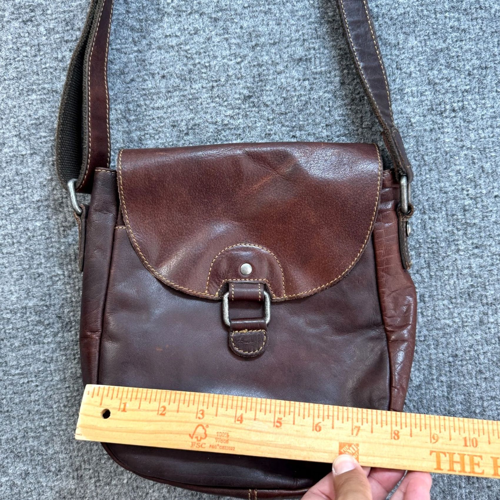 George Jack Georges Brown Leather Crossbody Shoulder Bag Adjustable Strap Size ONE SIZE - 5 Thumbnail