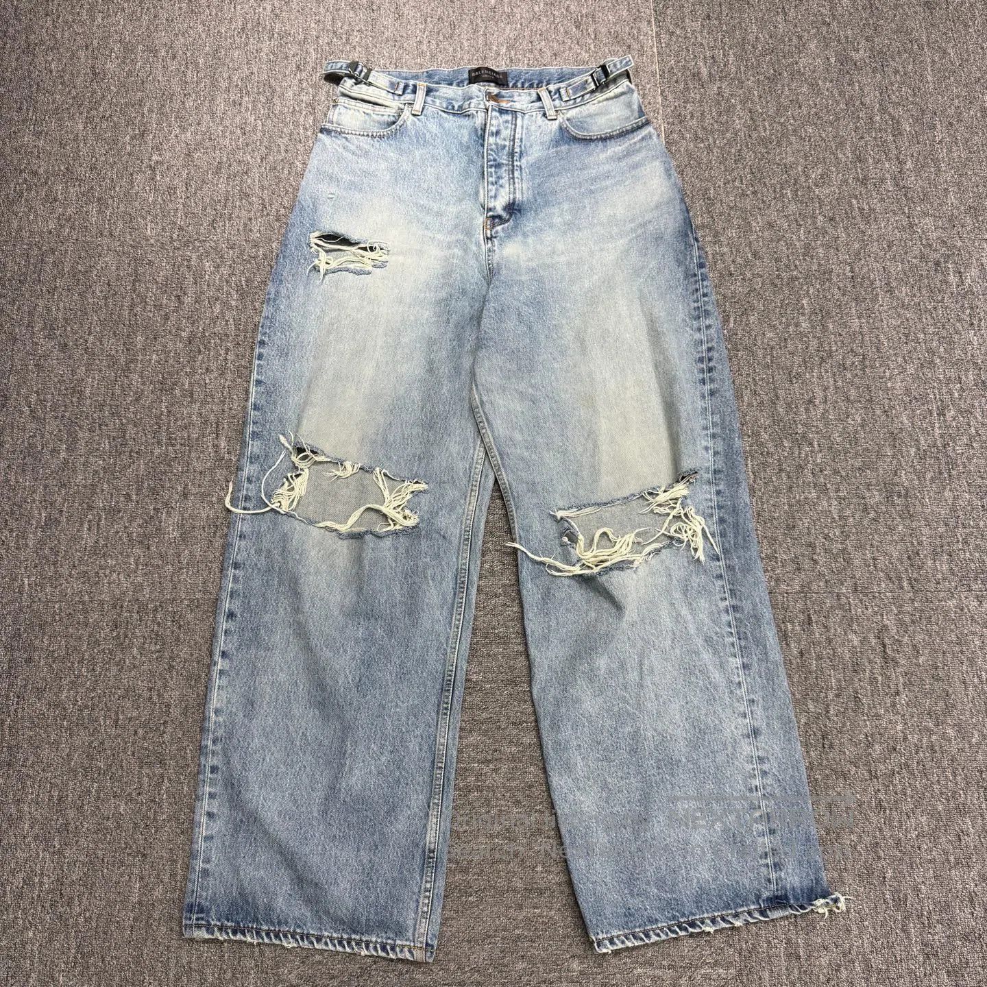 Balenciaga Blue Distressed Denim Jeans. Size US 30 / EU 46 - 1 Thumbnail