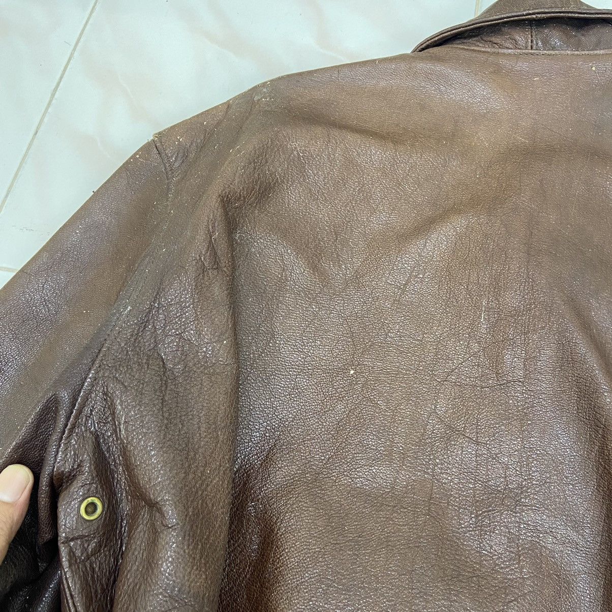 Genuine Leather Vtg Type A-2 San Francisco Aviation Sun Faded Leather Jacket Size US S / EU 44-46 / 1 - 15 Thumbnail