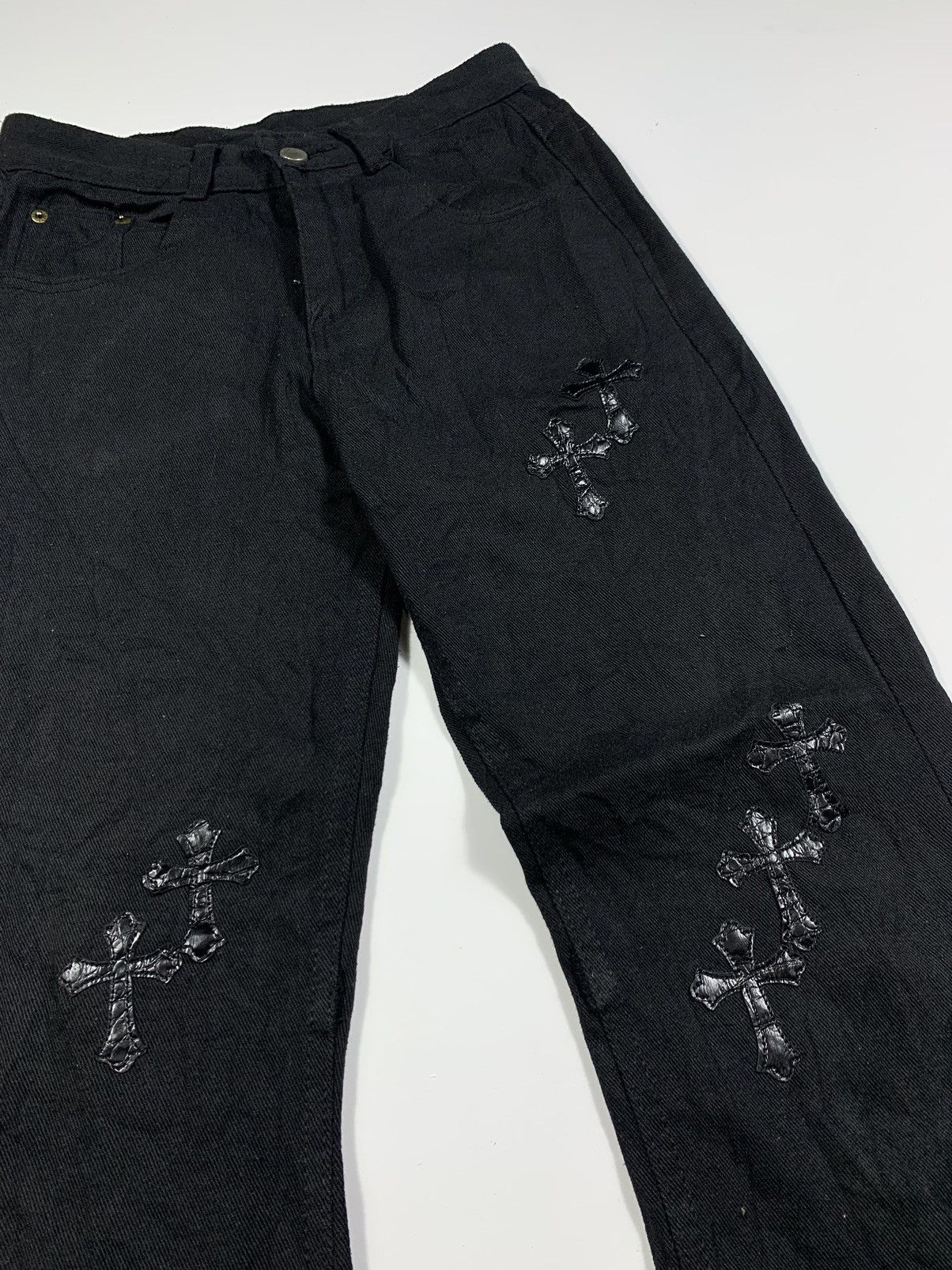 Isamu Katayama Backlash Crazy Sick Cross Gothic punk Unknown Flare Jeans Like CH Size US 28 / EU 44 - 5 Thumbnail