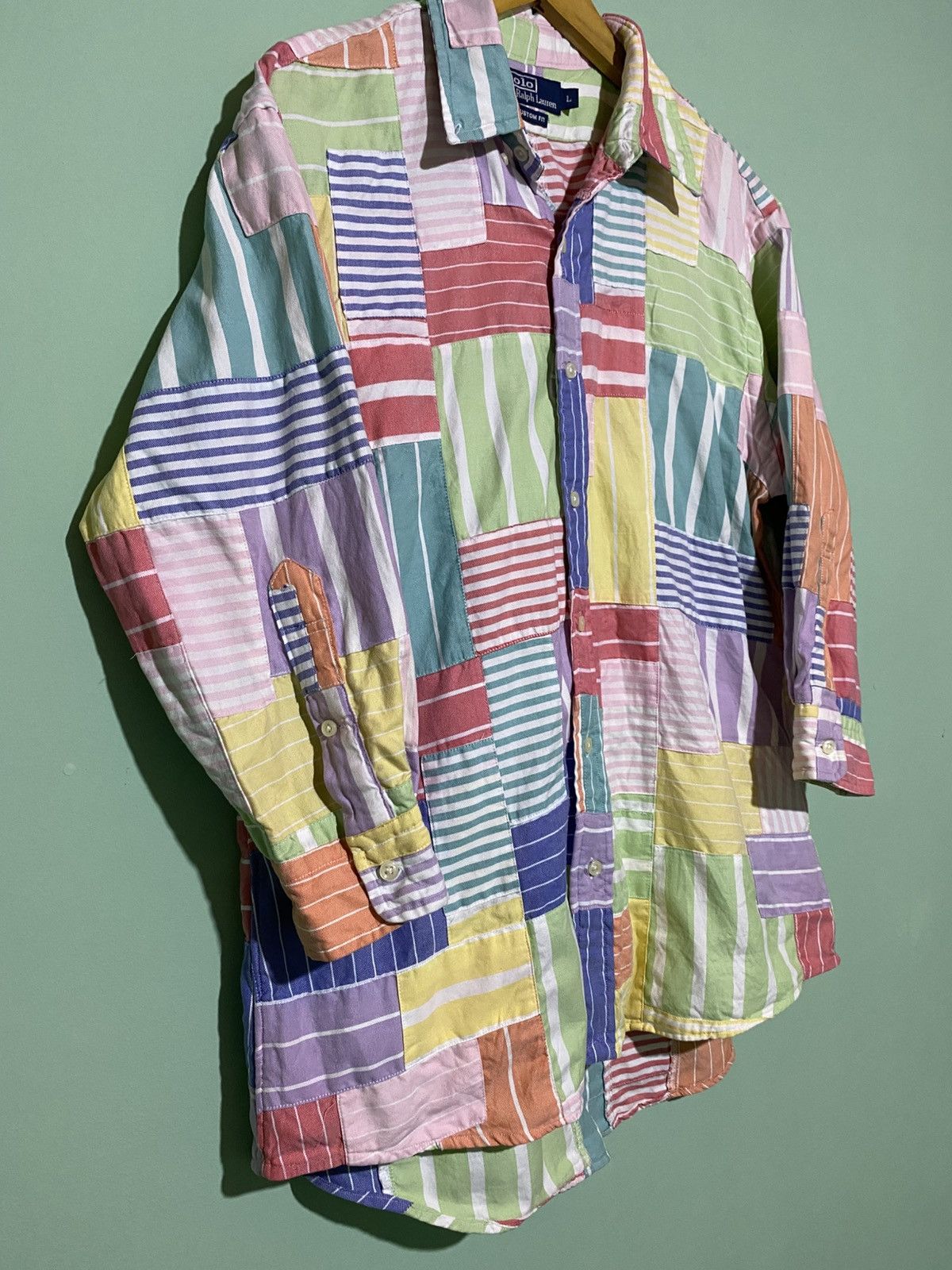 Polo Ralph Lauren POLO RALPH LAUREN PATCHWORK SHIRT 3/4 SLEEVE Size US L / EU 52-54 / 3 - 3 Thumbnail