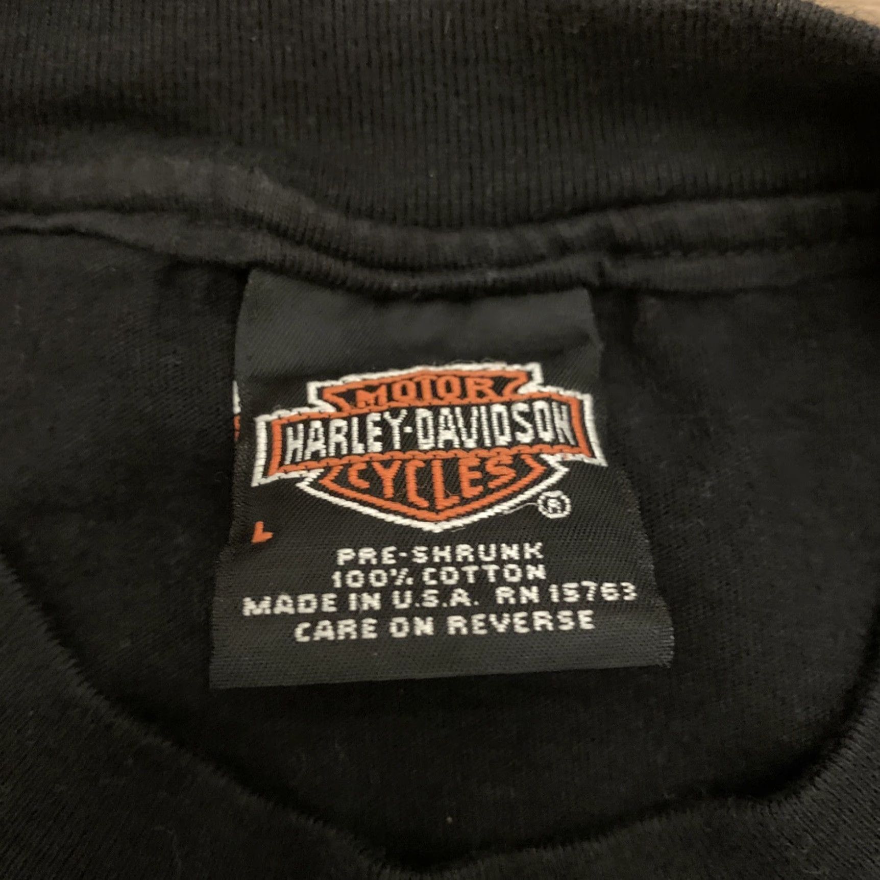 Harley Davidson VINTAGE Harley-Davidson Shirt Large Men Black Cotton Logo T-Shirt Crew Neck Short Sleeve Fall Spring Summer Winter Motorcycle Size US L / EU 52-54 / 3 - 2 Thumbnail
