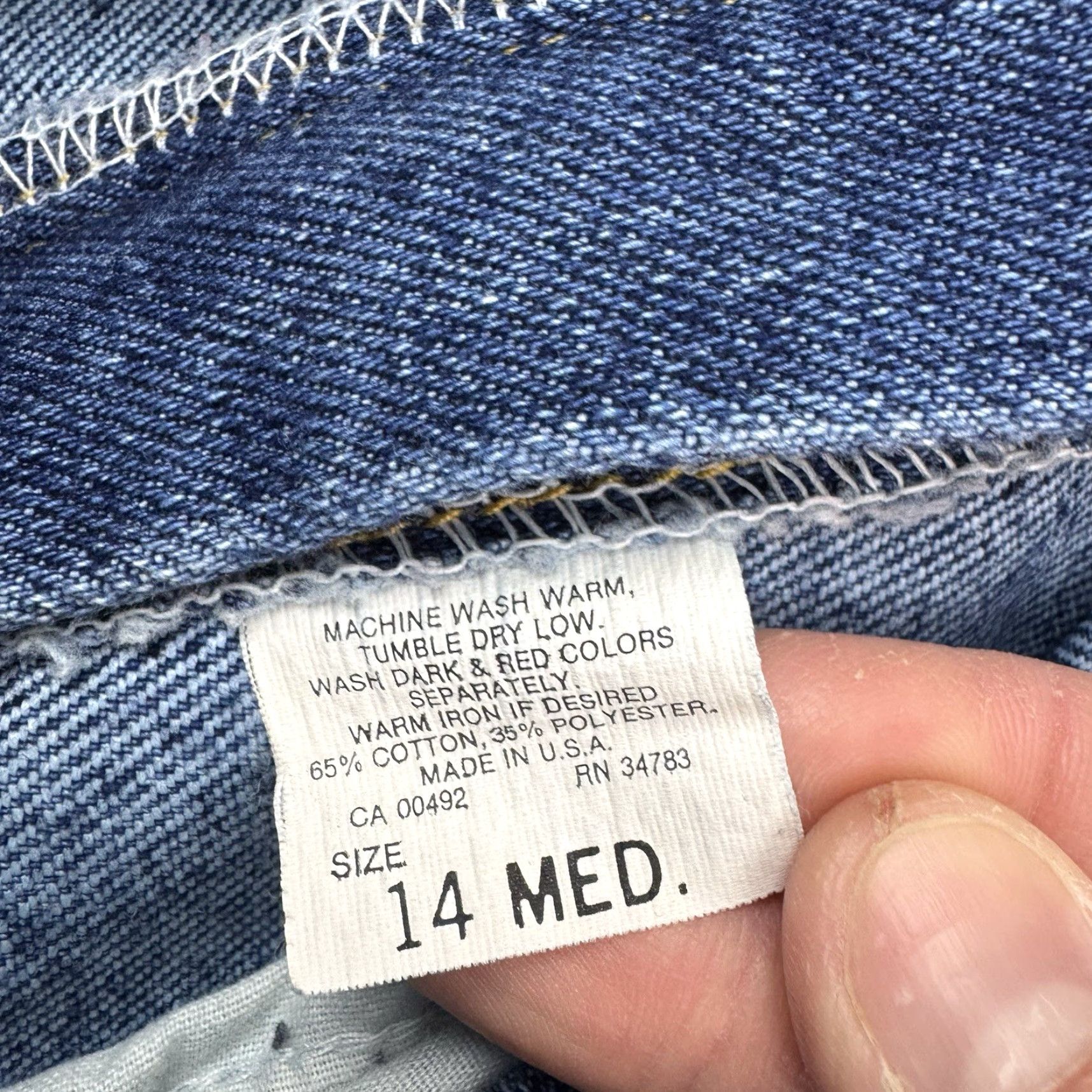 Lee VINTAGE Lee Jeans Womens 14 Med High Rise Mom Jeans High Waisted 90s USA Blue 30 in Inseam 14 Regular Rise High Womens Jeans 90s USA Lee Regular Size 36" / US 14 / IT 50 - 5 Thumbnail