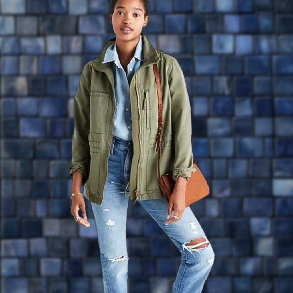 Madewell Madewell Fleet Jacket Olive Green Drawstring Waist Women's Sz M Size S / US 4 / IT 40 - 1 Thumbnail
