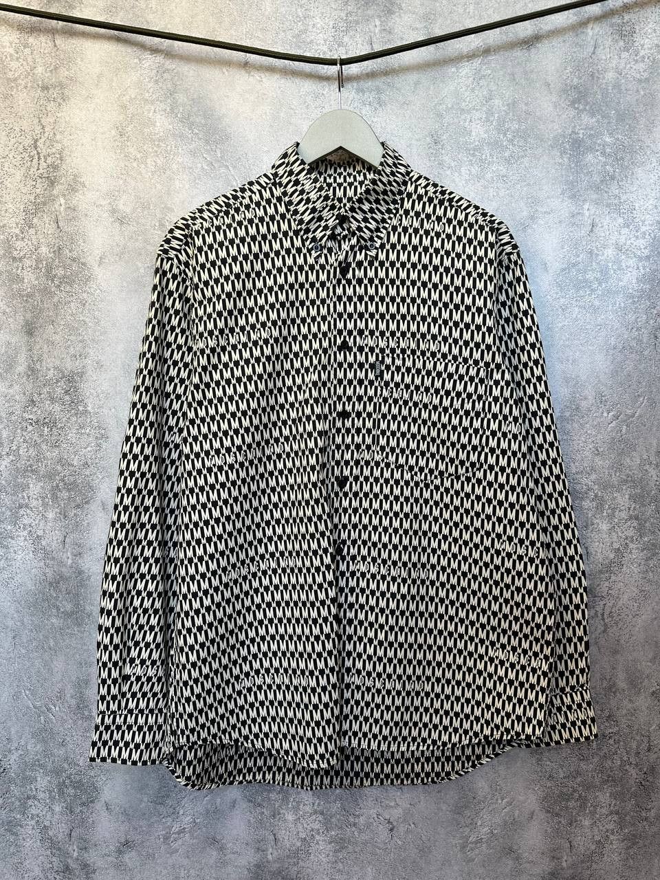 Moschino × Vintage Moschino Jeans Vintage 90s Monogram Shirt Button Up Logo Size US L / EU 52-54 / 3 - 2 Thumbnail