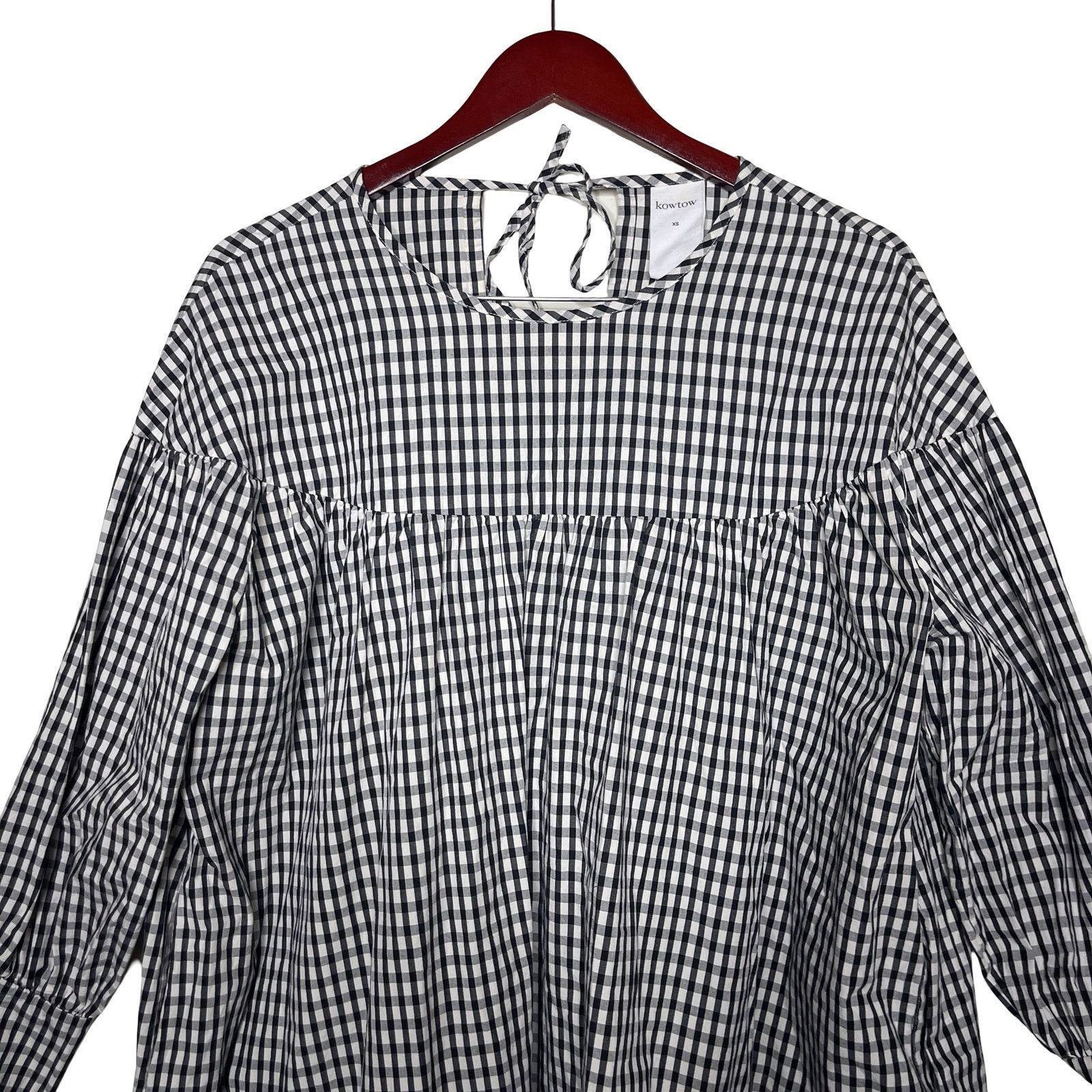 Kowtow Kowtow Juno Dress Black White Gingham Check Oversized dress Size XS / US 0-2 / IT 36-38 - 4 Thumbnail