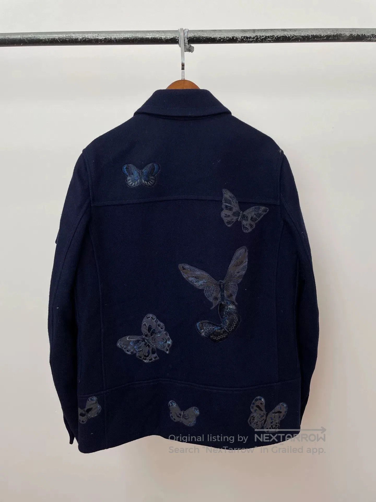 Valentino Valentino Butterfly Embroidery Wool Coat. Size L / US 10 / IT 46 - 2 Thumbnail