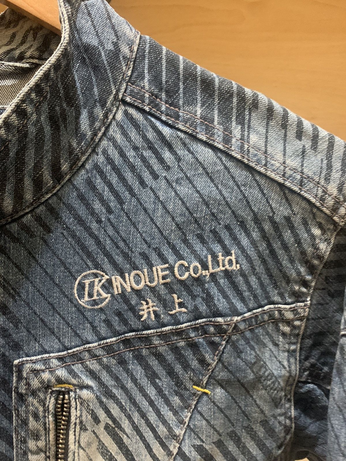 If Six Was Nine × Japanese Brand × Le Grande Bleu (L.G.B.) Vintage Tora by Toraichi striped biker denim jacket Size US M / EU 48-50 / 2 - 5 Thumbnail