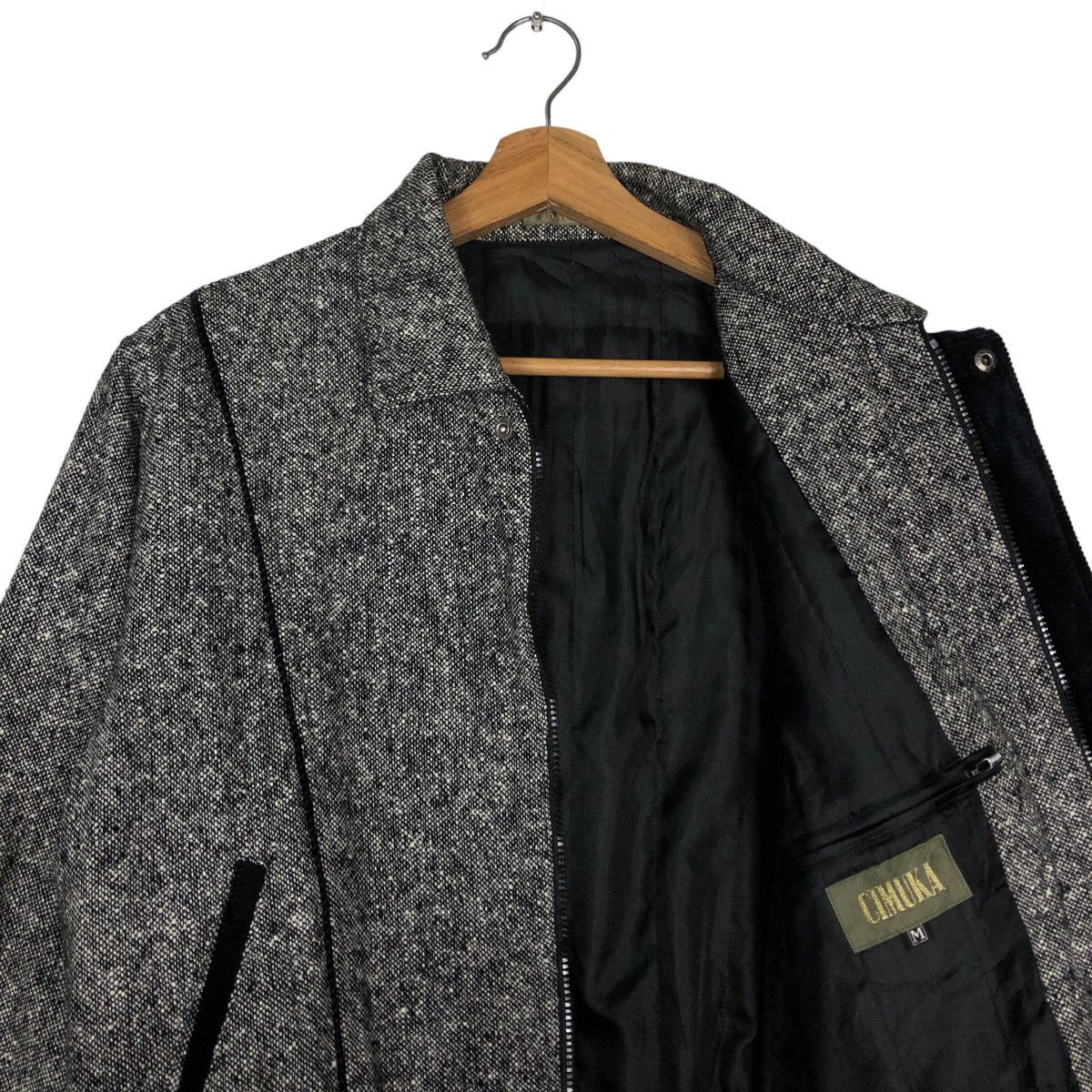 Japanese Brand 🔥90’s Herringbone Wool Bomber Jacket Cimuka Issey Miyake Size US M / EU 48-50 / 2 - 10 Thumbnail