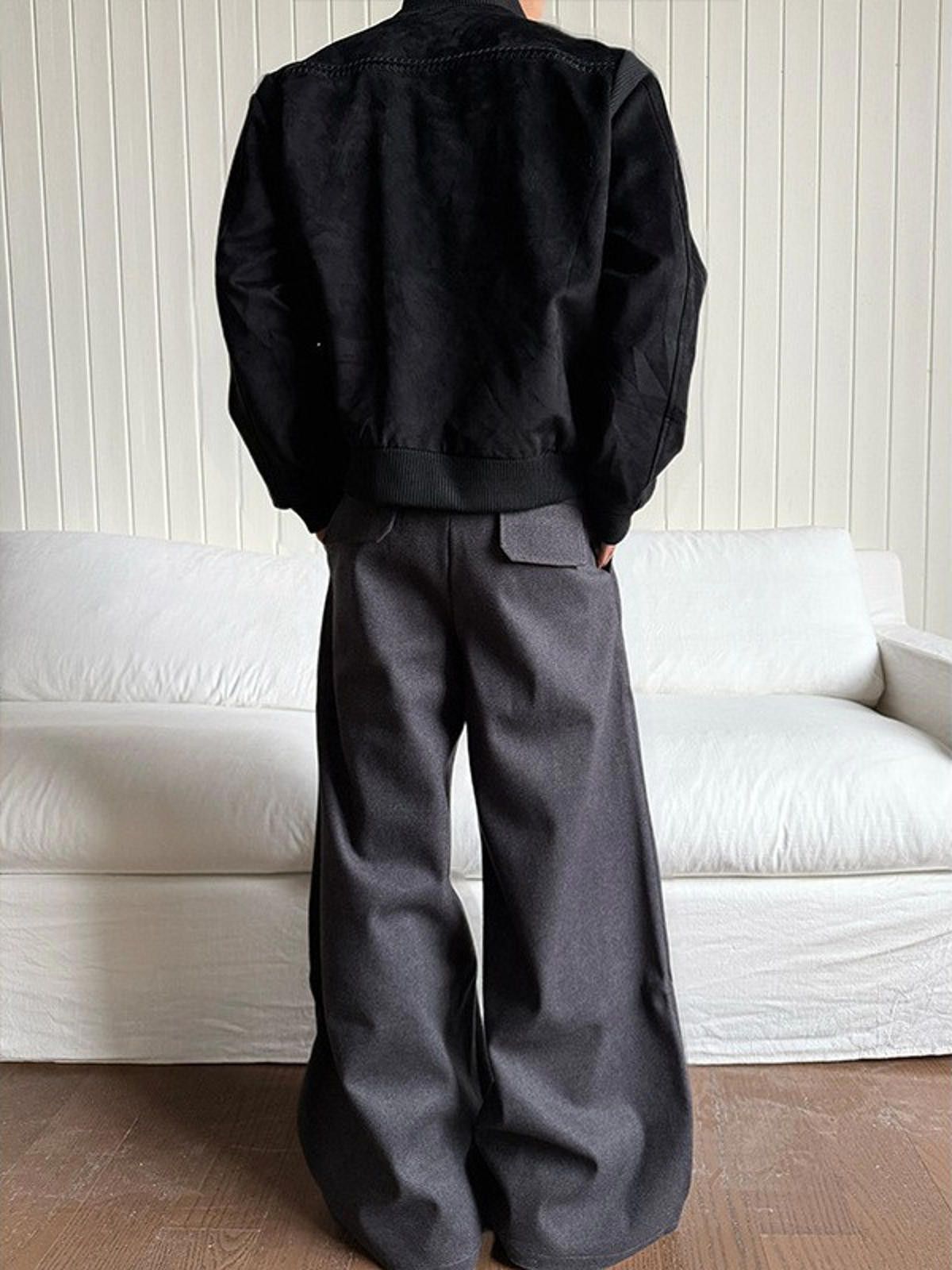 Vintage Gray Wide Leg High Waist Button Front Pants Size US 32 / EU 48 - 4 Thumbnail