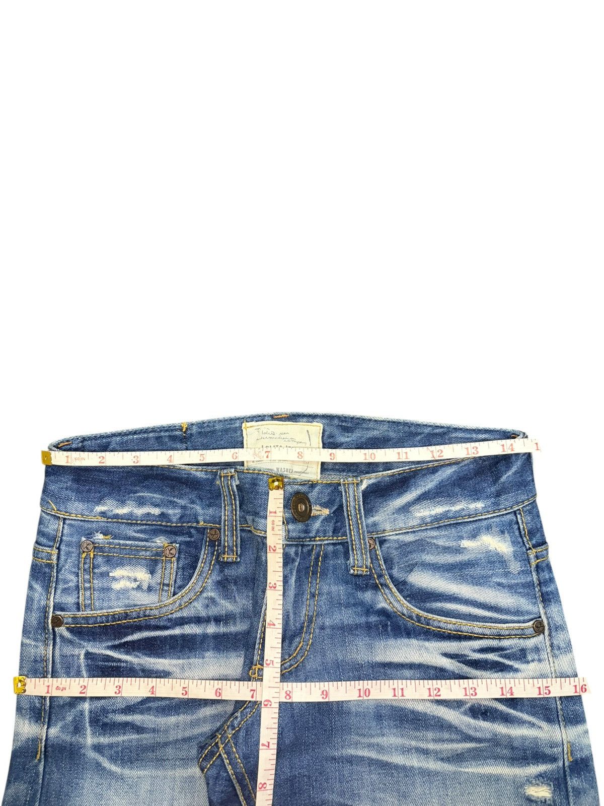 Edwin Vintage Lolita Bleached Faded Wash Distressed Jeans Size 29" - 6 Thumbnail