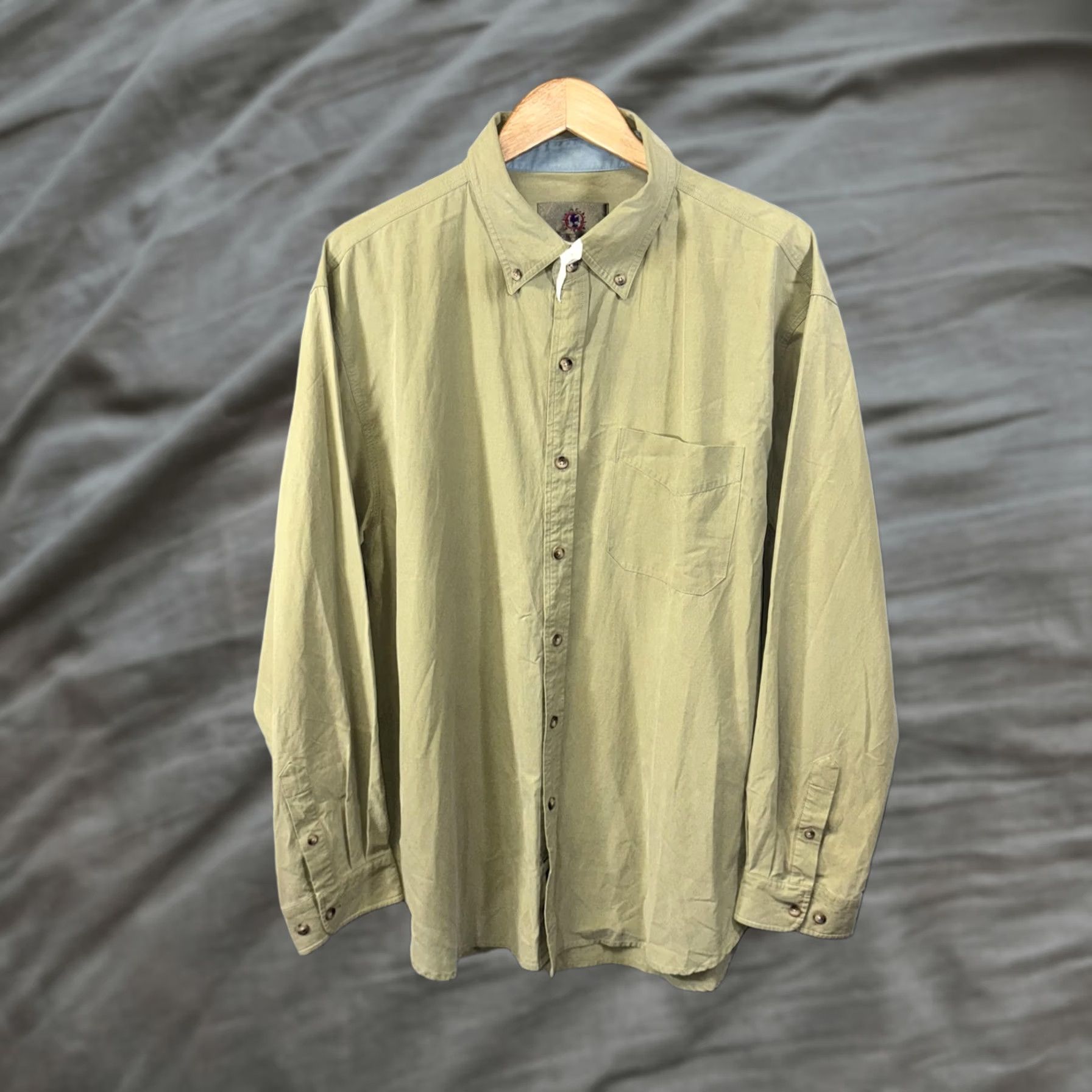 The Territory Ahead The Territory Ahead Shirt Mens XL Sage Green Silk Cotton Button-Down Long Sleeve Size US XL / EU 56 / 4 - 1 Thumbnail
