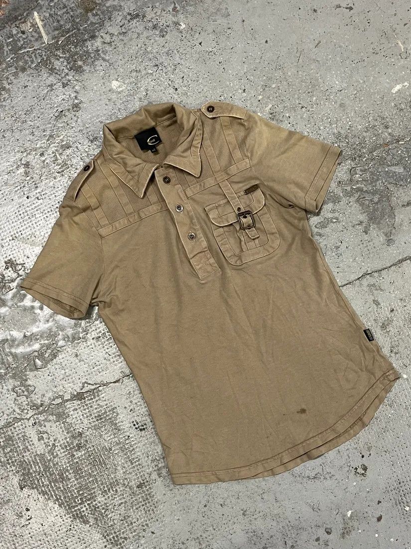 Roberto Cavalli SS2006 Cavalli Army Reinforced Beige Polo Size XS / US 0-2 / IT 36-38 - 4 Thumbnail