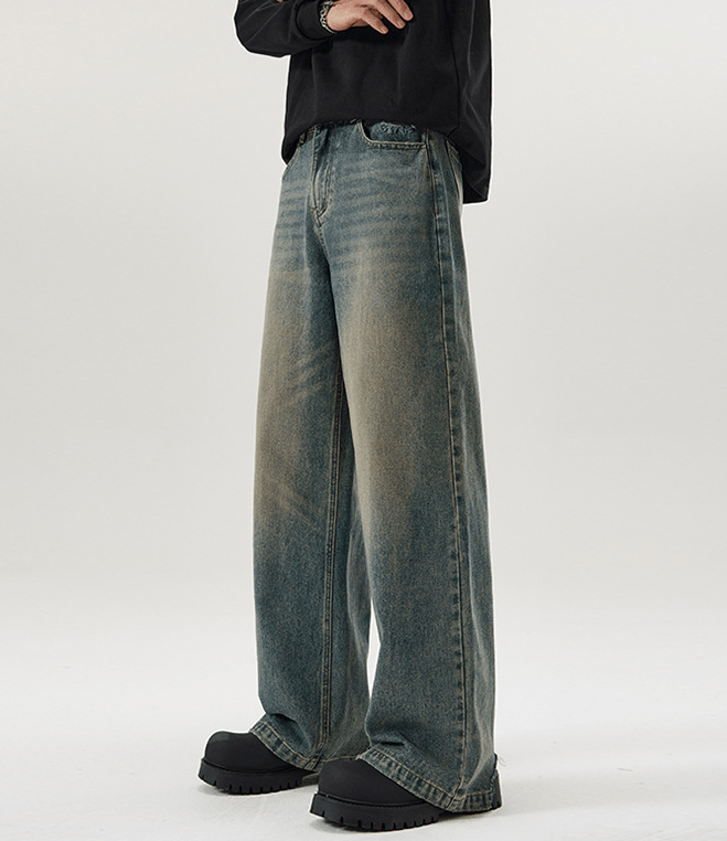 Japanese Brand × Jean Men's loose straight retro washed jeans Size US 32 / EU 48 - 4 Thumbnail