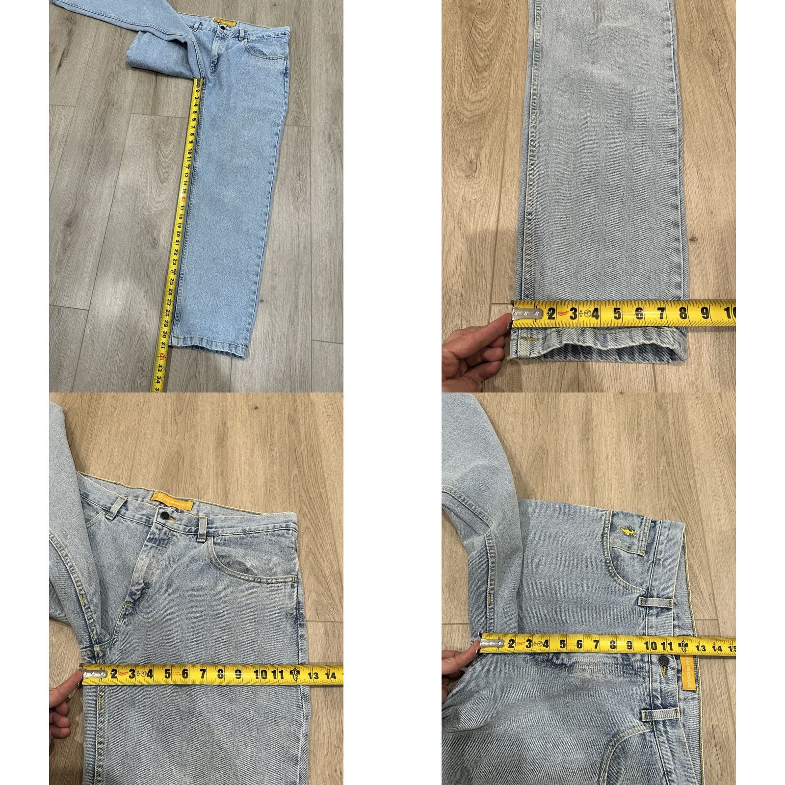 Vintage Polar Skate Co Jeans Mens 36x31 Denim Baggy 90s Vintage Streetwear Logo Pocket 5-Pocket Tapered Jeans Mens Blue Size US 36 / EU 52 - 9 Thumbnail