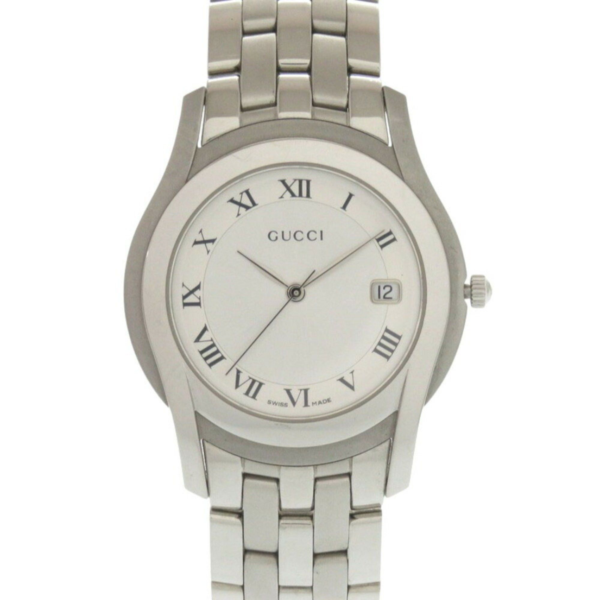 Gucci G-Class Date 5500M Ss Silver Quartz Watch 0033Gucci, Women's