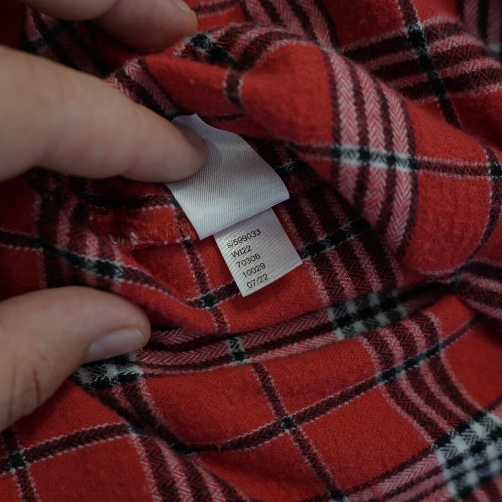 Loft Ann Taylor Loft Large Red Black Cotton Flannel Collared Butt Size L / US 10 / IT 46 - 7 Thumbnail