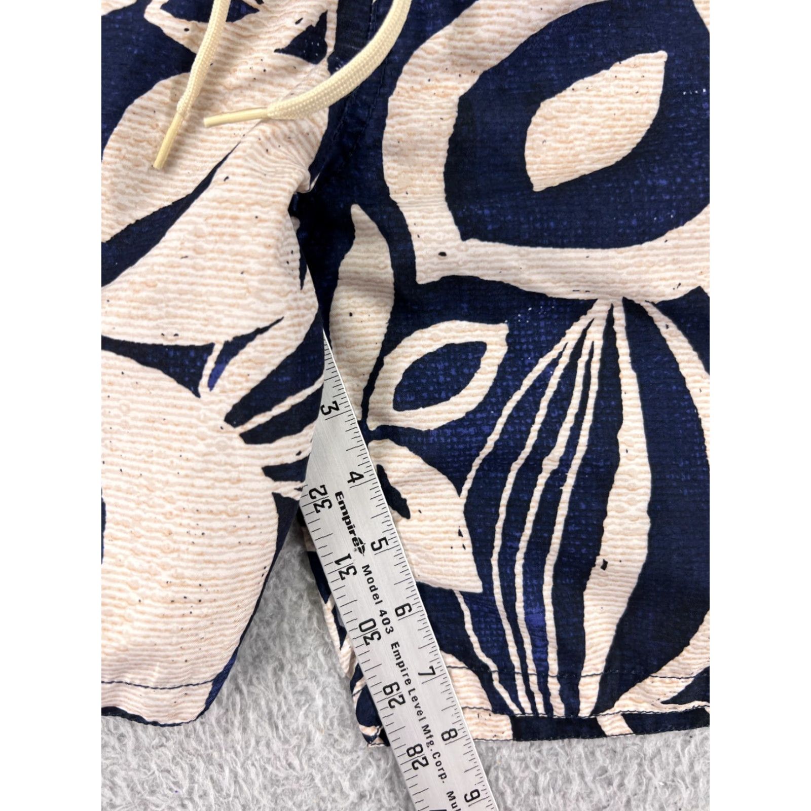 Merona Merona Trunks Mens Small Swim Blue Beige Floral Lined Polyester Beach Pool Surf Size US 29 - 7 Thumbnail